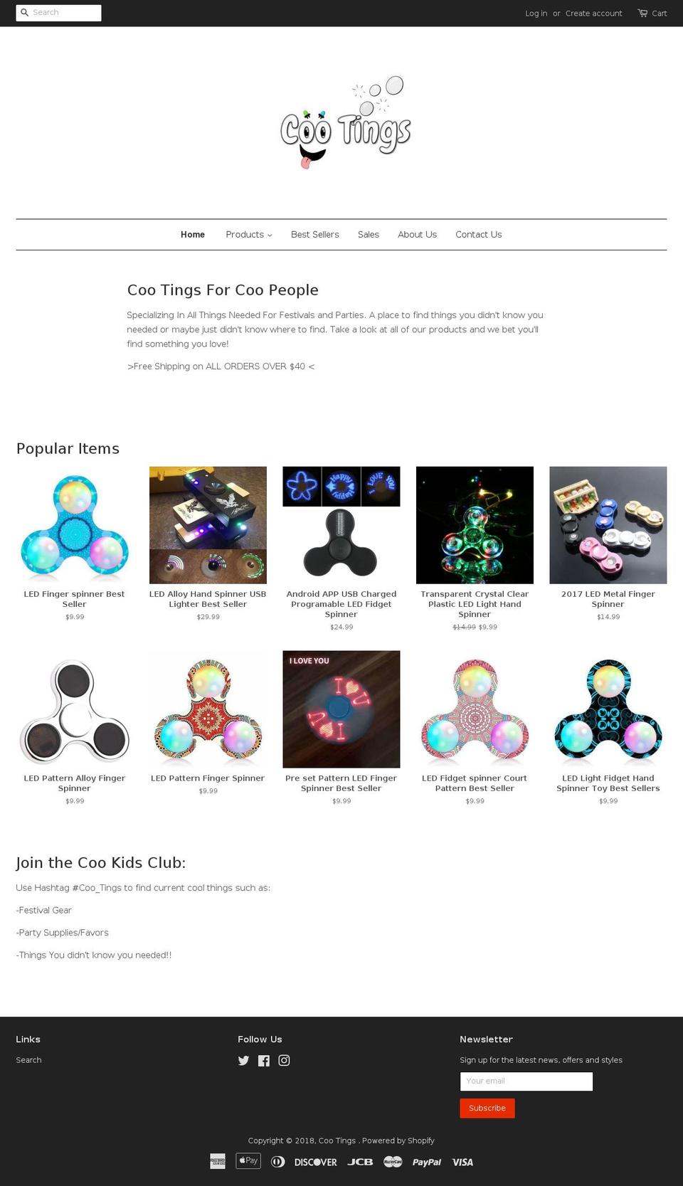 cootings.com — Shopify storefront screenshot