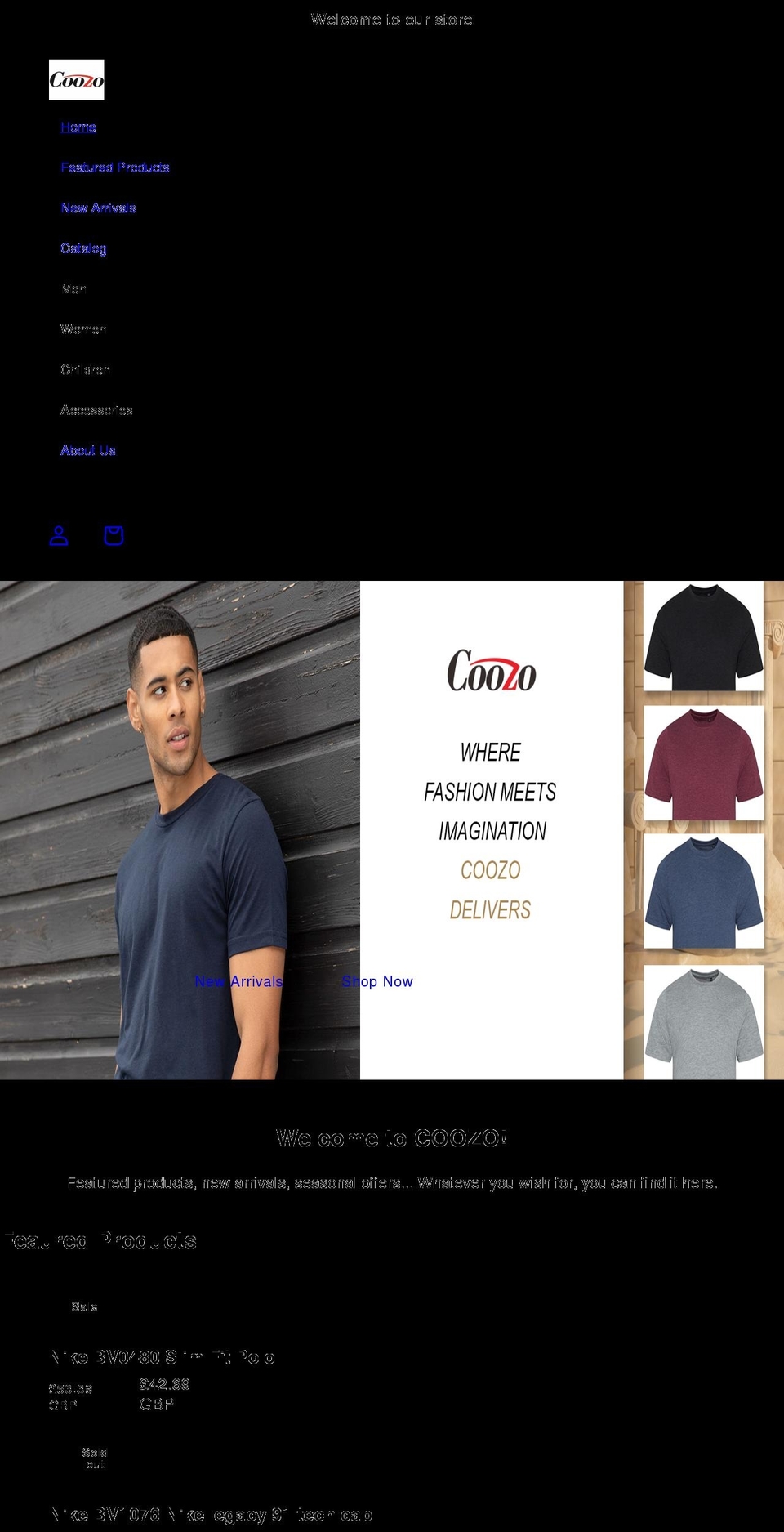 coozo.co.uk shopify website screenshot