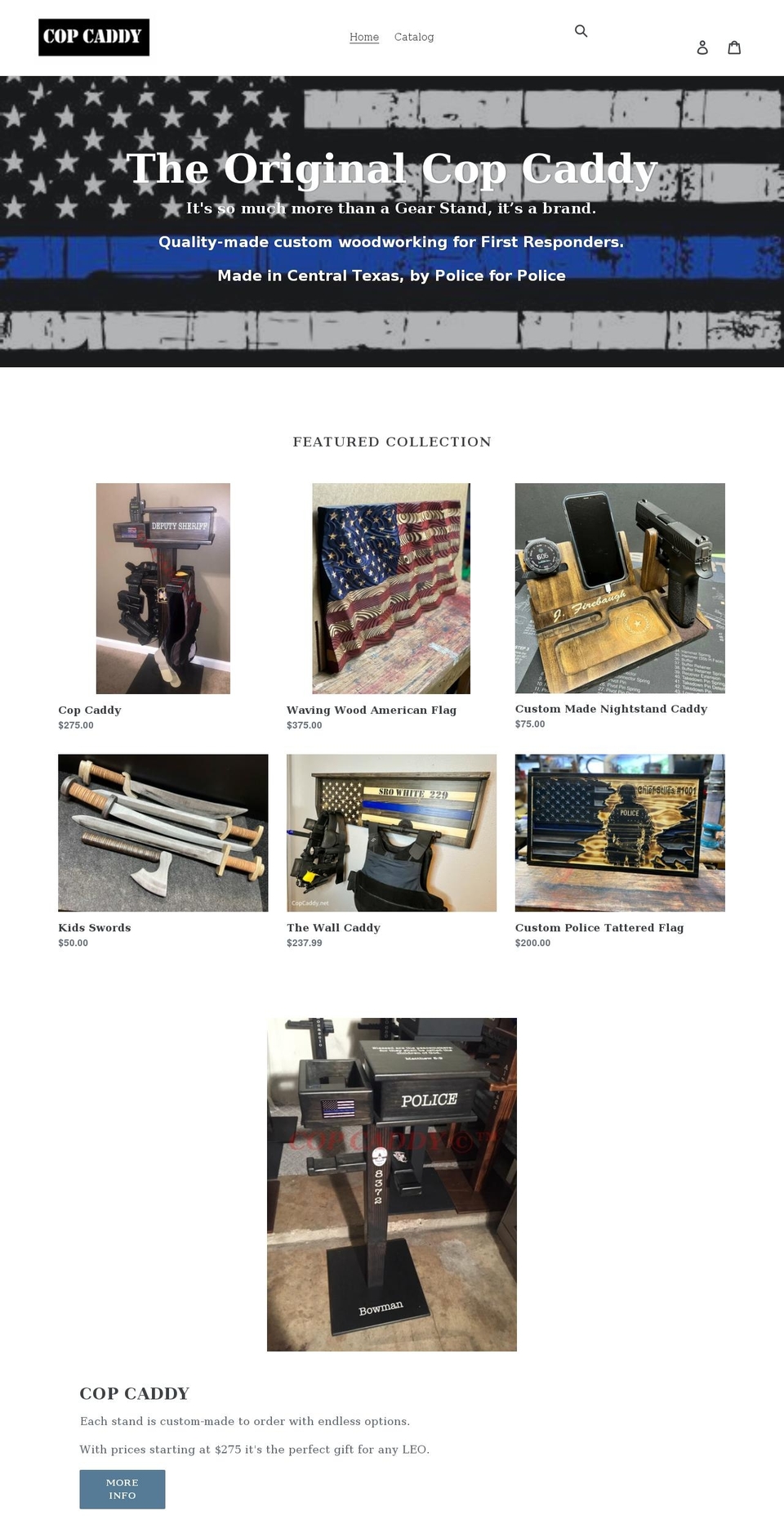 copcaddy.net shopify website screenshot