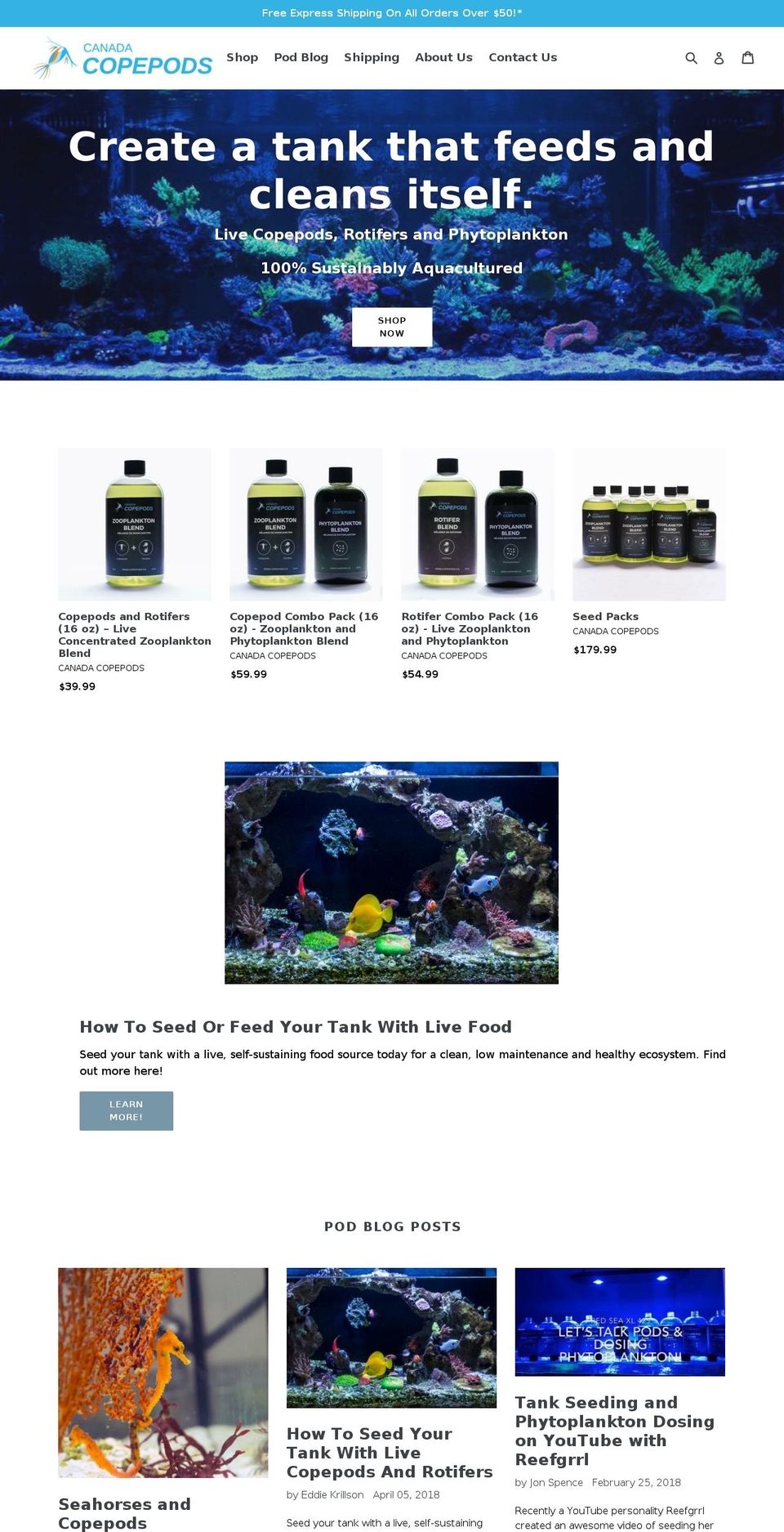 copepods.ca shopify website screenshot
