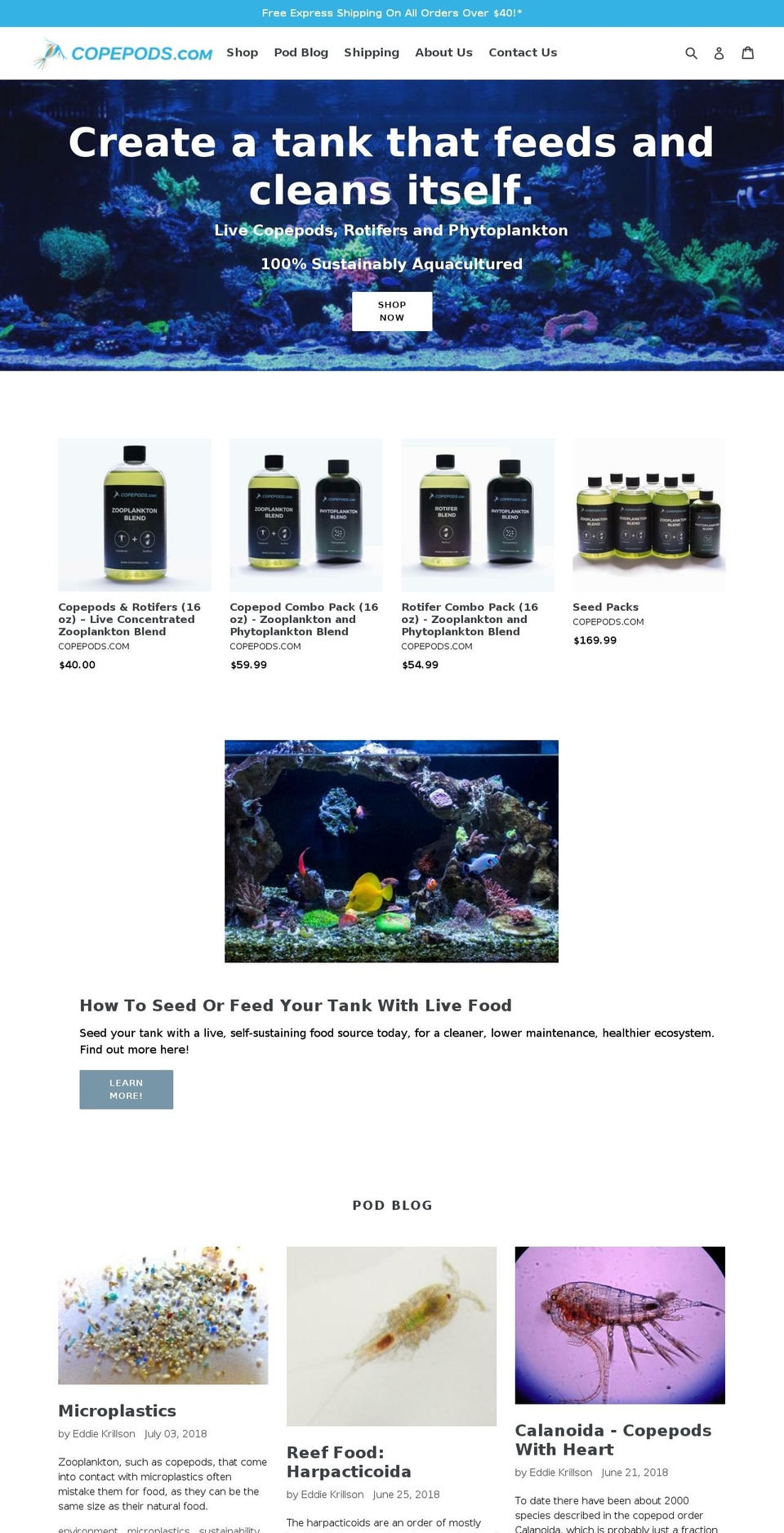 copepods.com shopify website screenshot