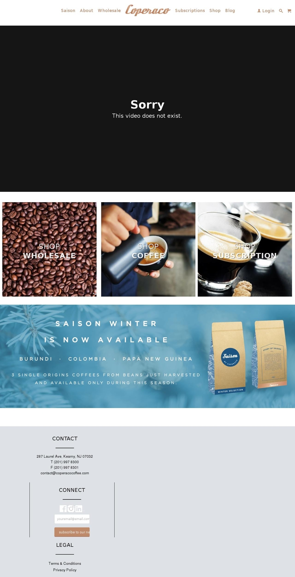 coperacocoffee.com shopify website screenshot