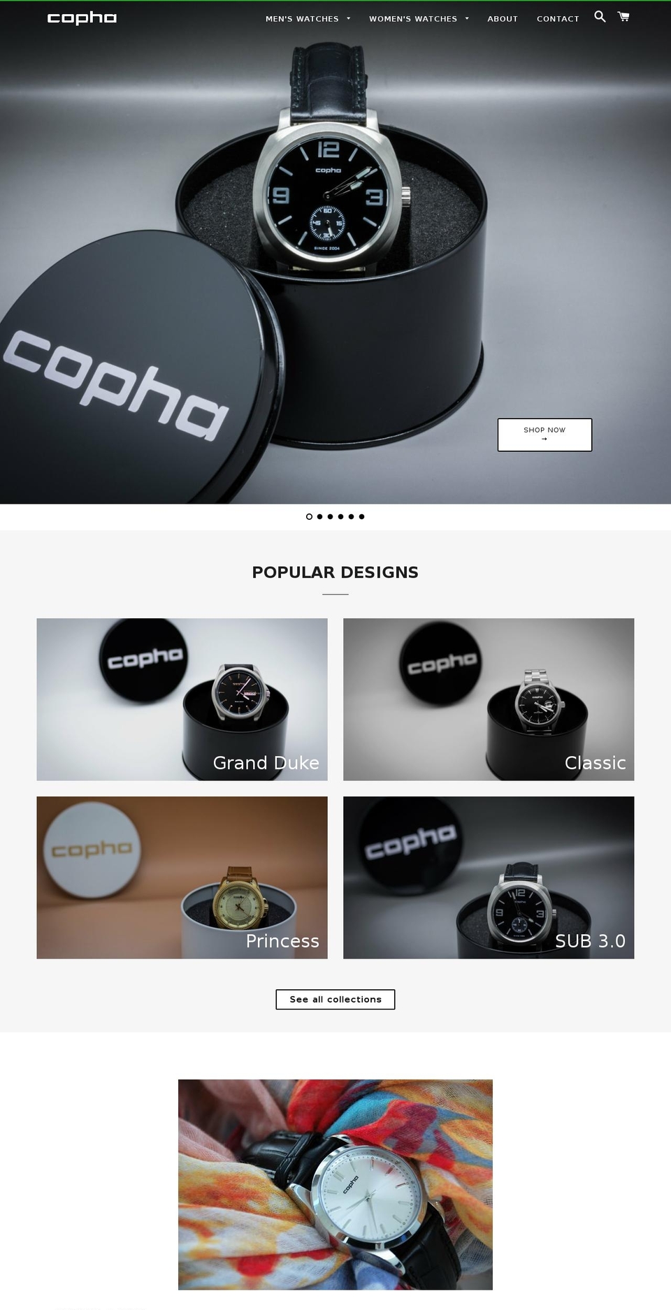 Copha by WDN.DK Shopify theme site example copha-watches.com