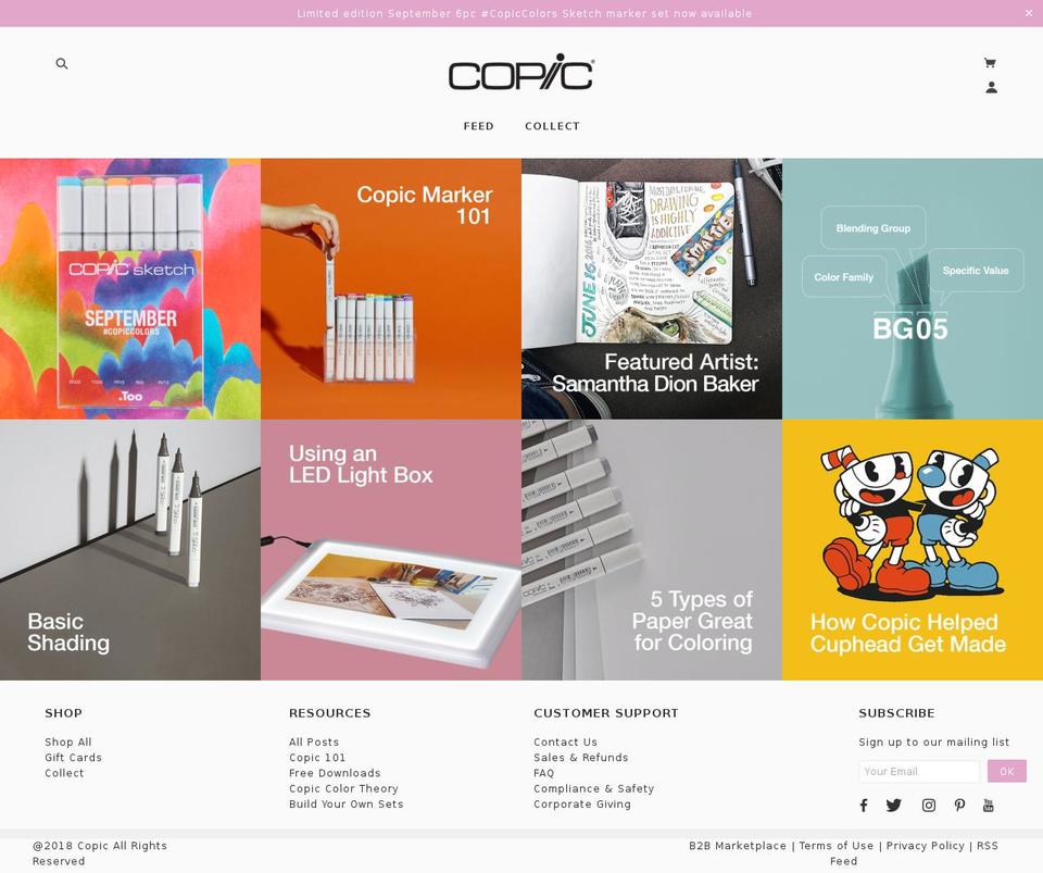 copic.me shopify website screenshot