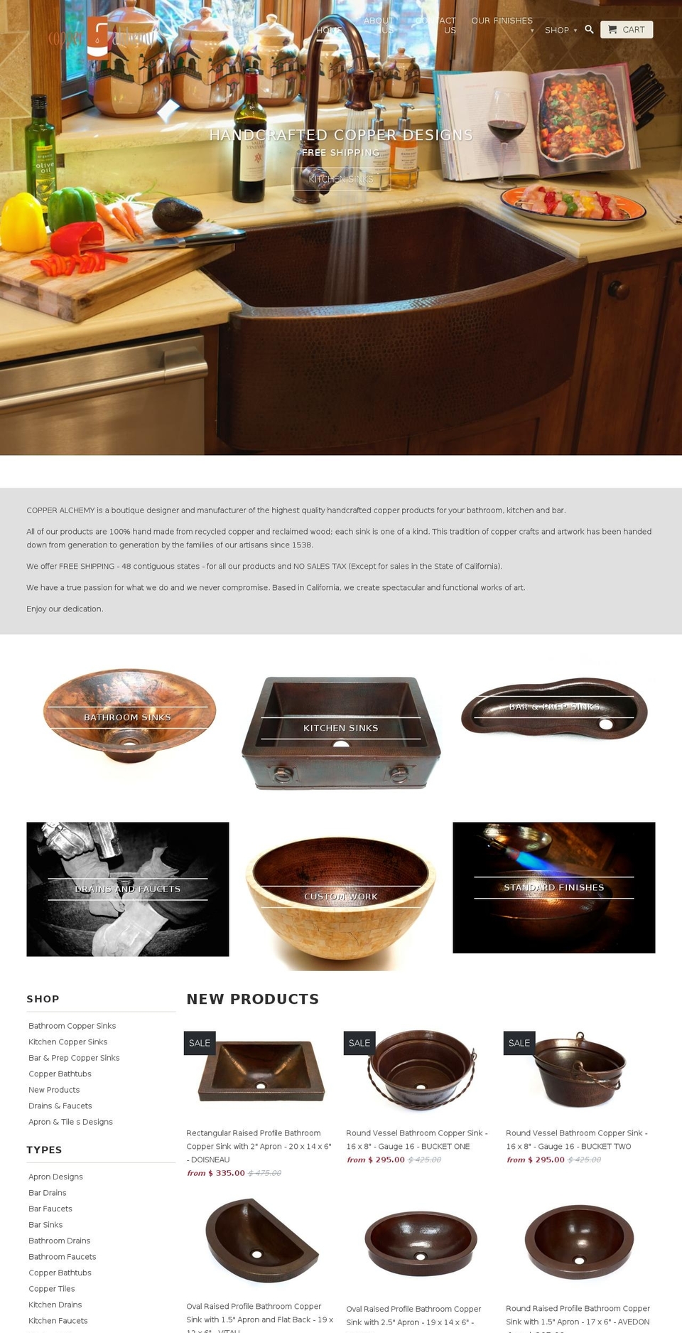 copper-alchemy.com shopify website screenshot
