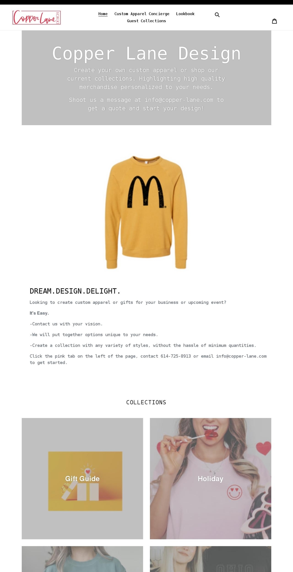 copper-lane.com shopify website screenshot