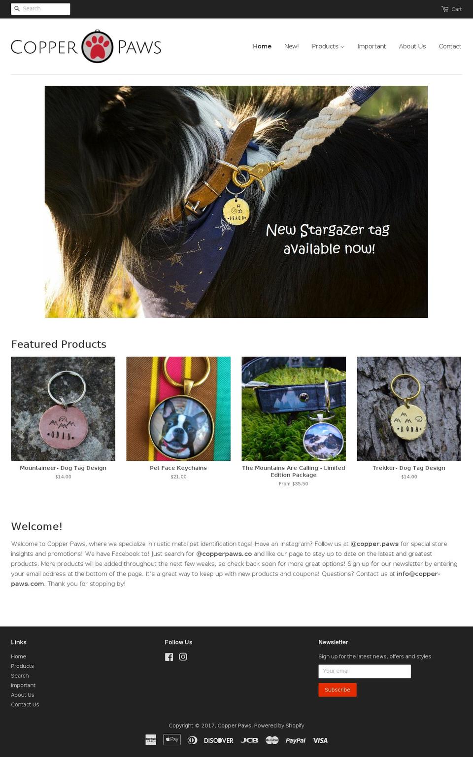 copper-paws.com shopify website screenshot