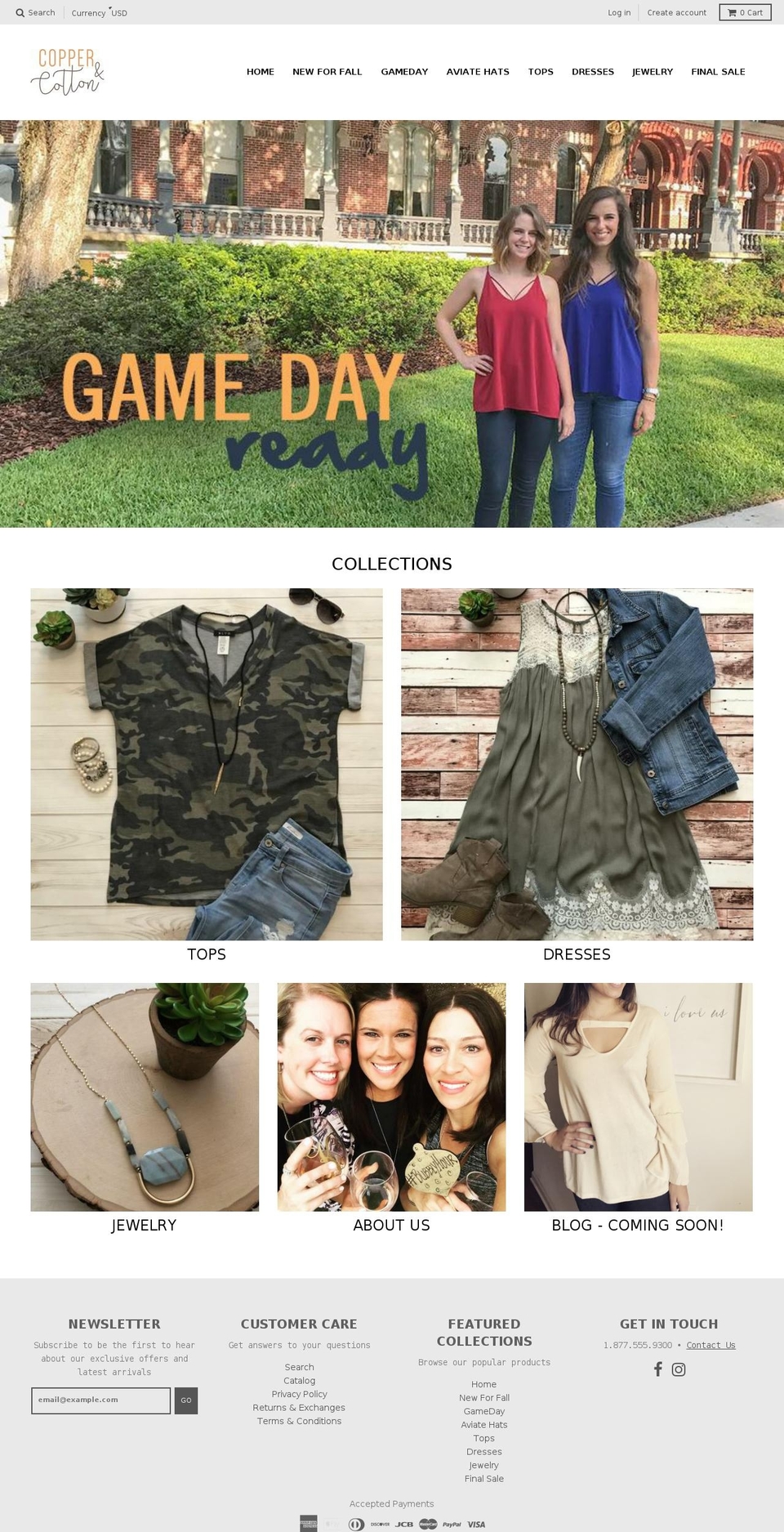 copperandcottonshop.com — Shopify storefront screenshot
