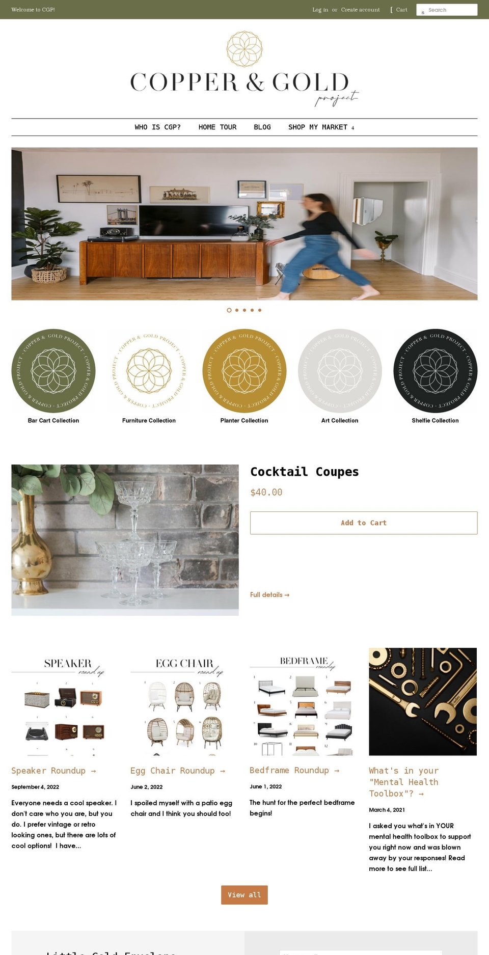 copperandgoldproject.com shopify website screenshot