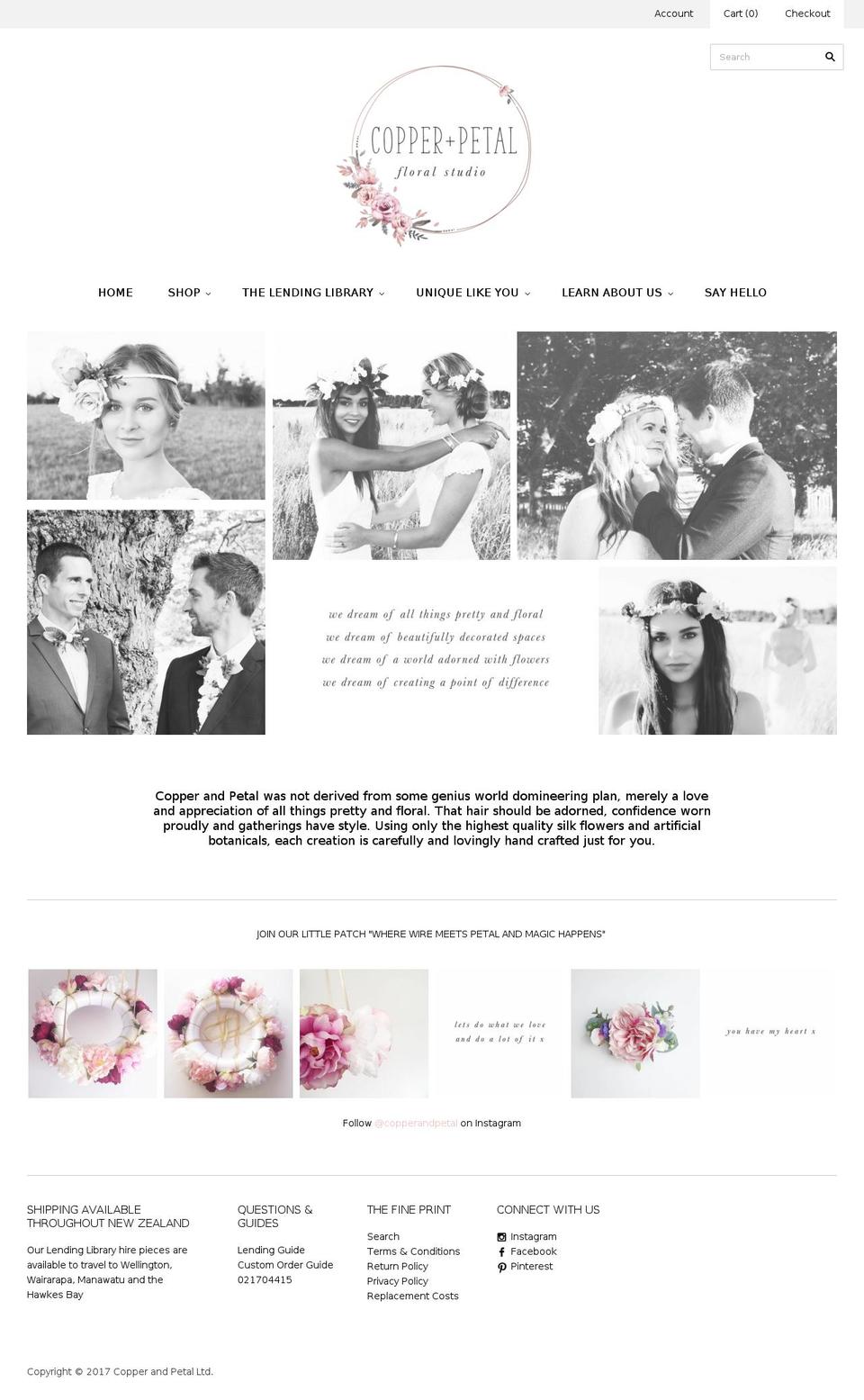 copperandpetal.com shopify website screenshot
