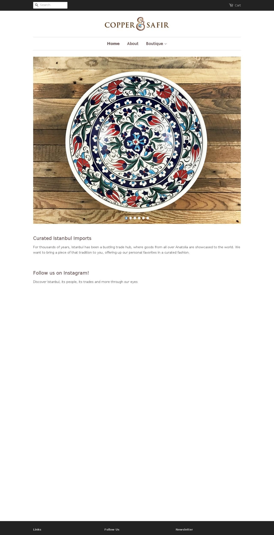 copperandsafir.com shopify website screenshot