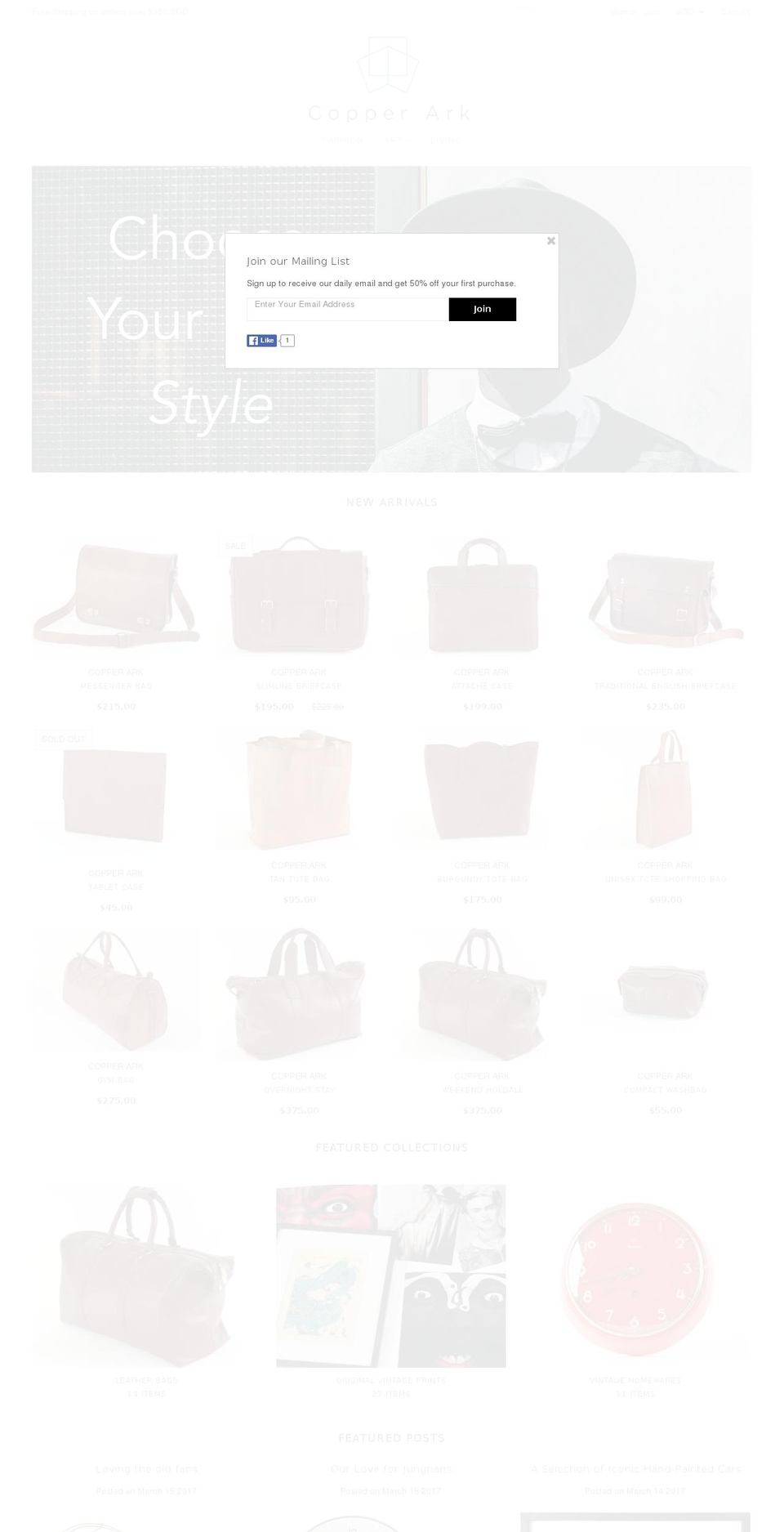 copperark.com shopify website screenshot