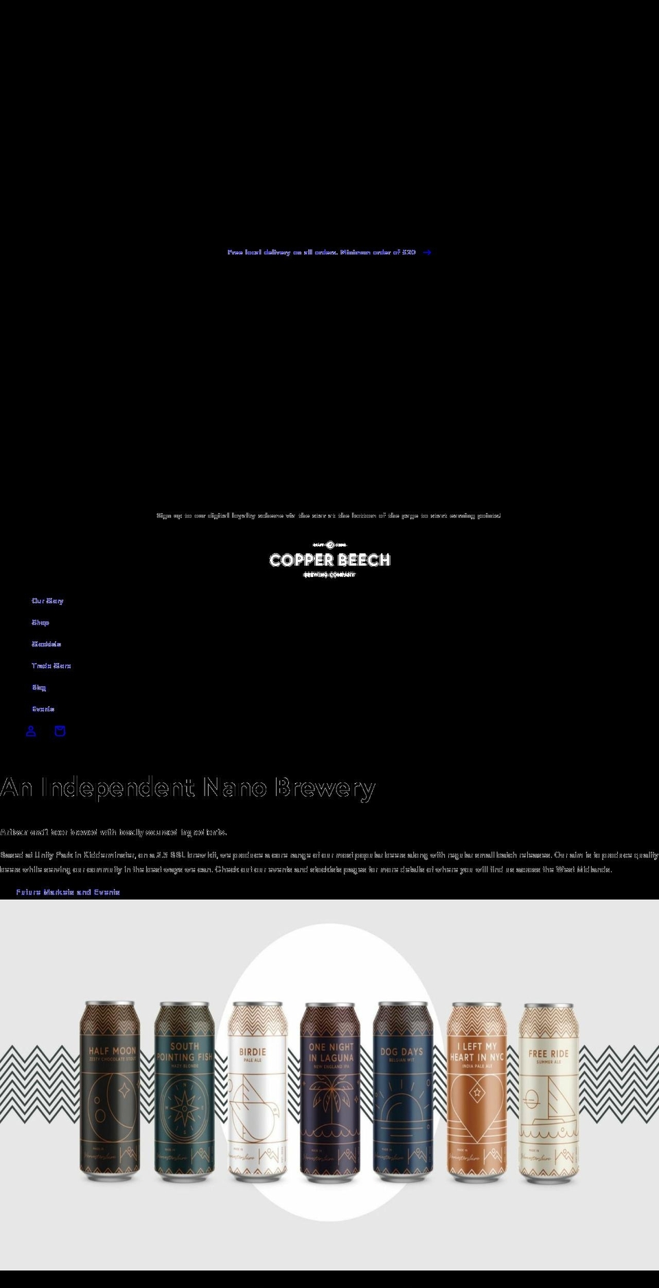 copperbeechbrewco.co.uk shopify website screenshot