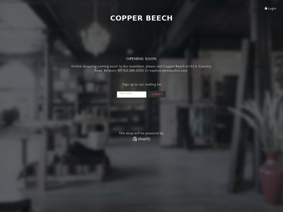 copperbeechbythesea.com — Shopify storefront screenshot