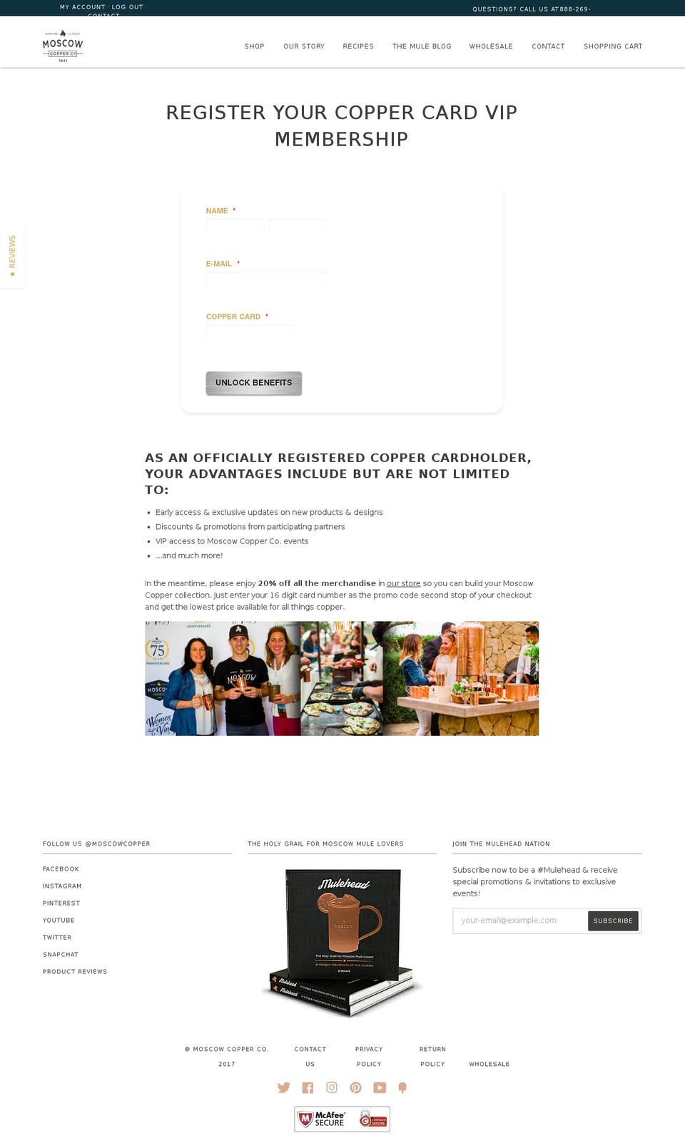 coppercardusa.com shopify website screenshot