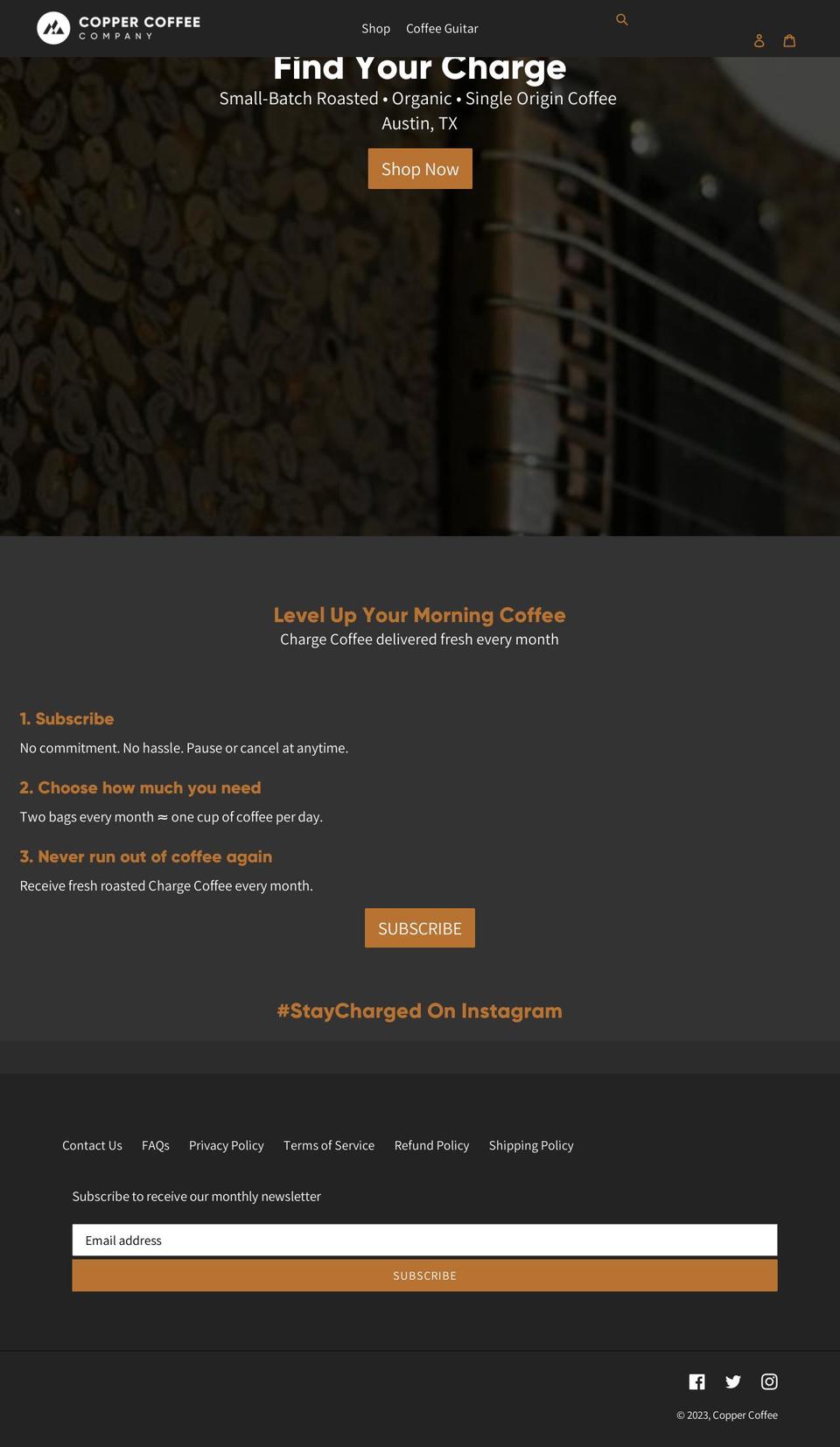 coppercoffee.com shopify website screenshot
