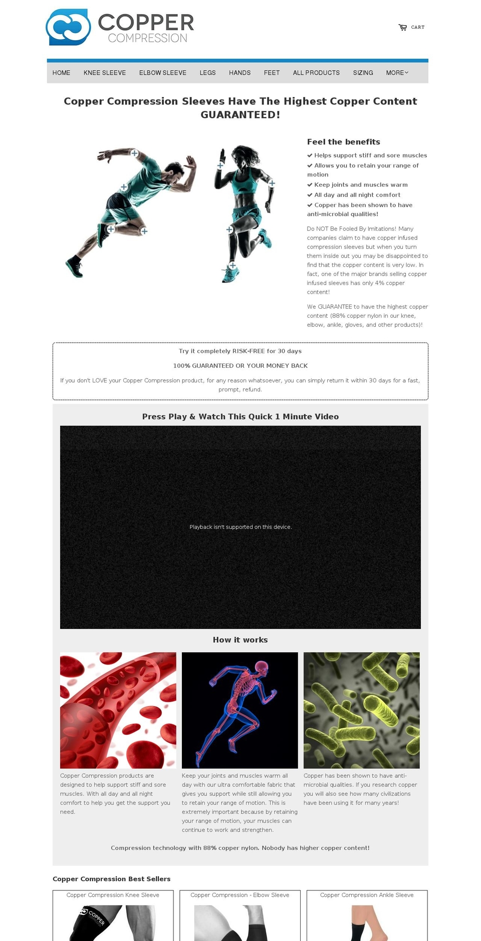 coppercompression.com shopify website screenshot