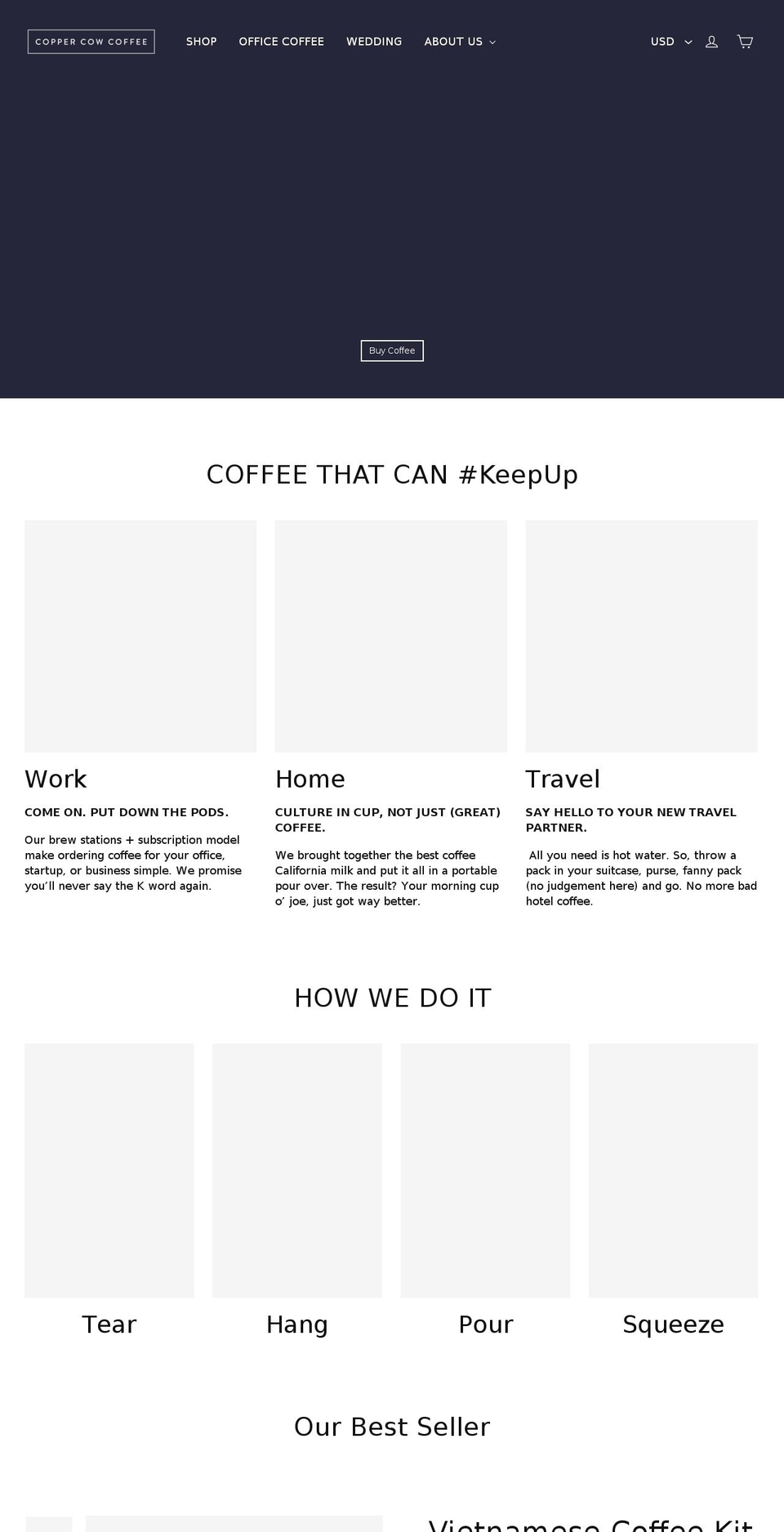 coppercowcoffee.com — Shopify storefront screenshot