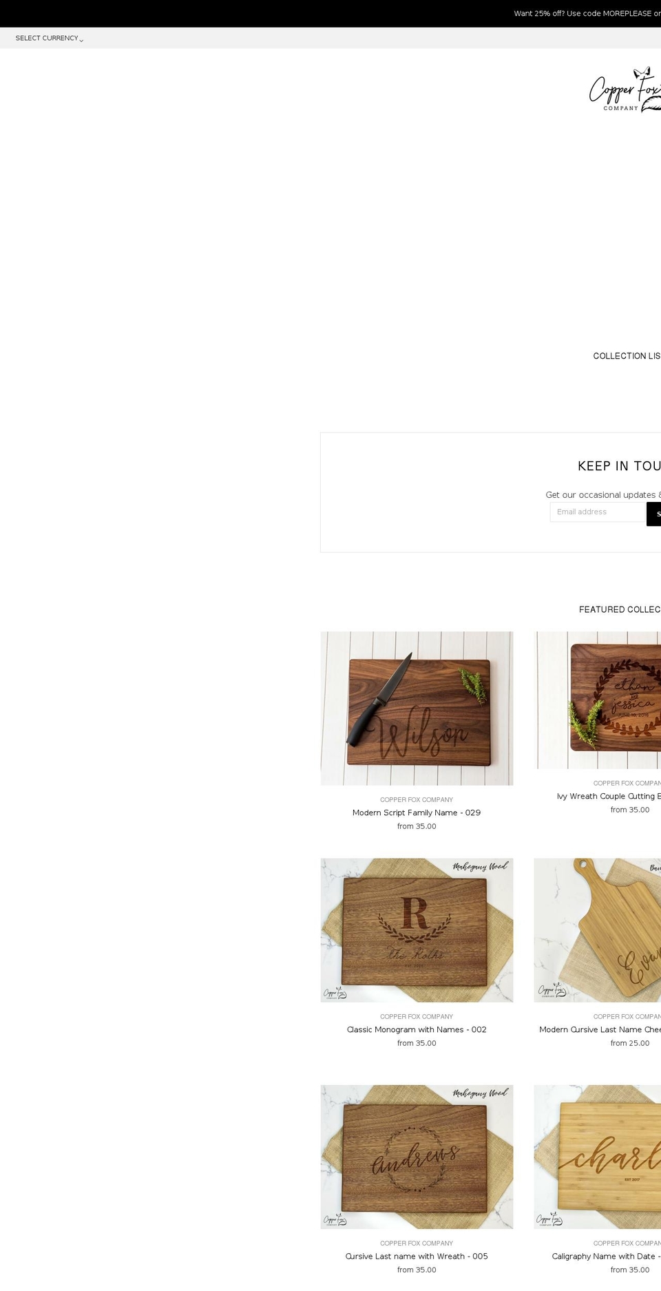 copperfoxco.com shopify website screenshot