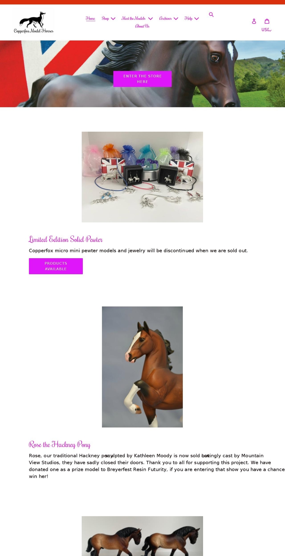 copperfoxhorses.com shopify website screenshot