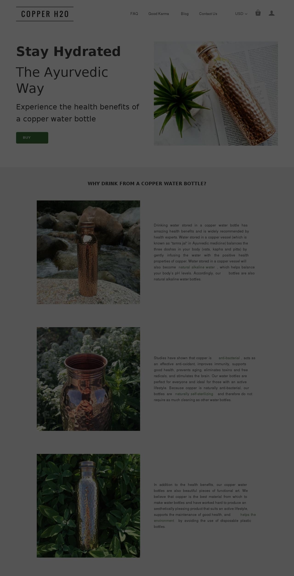 copperh20.com — Shopify storefront screenshot