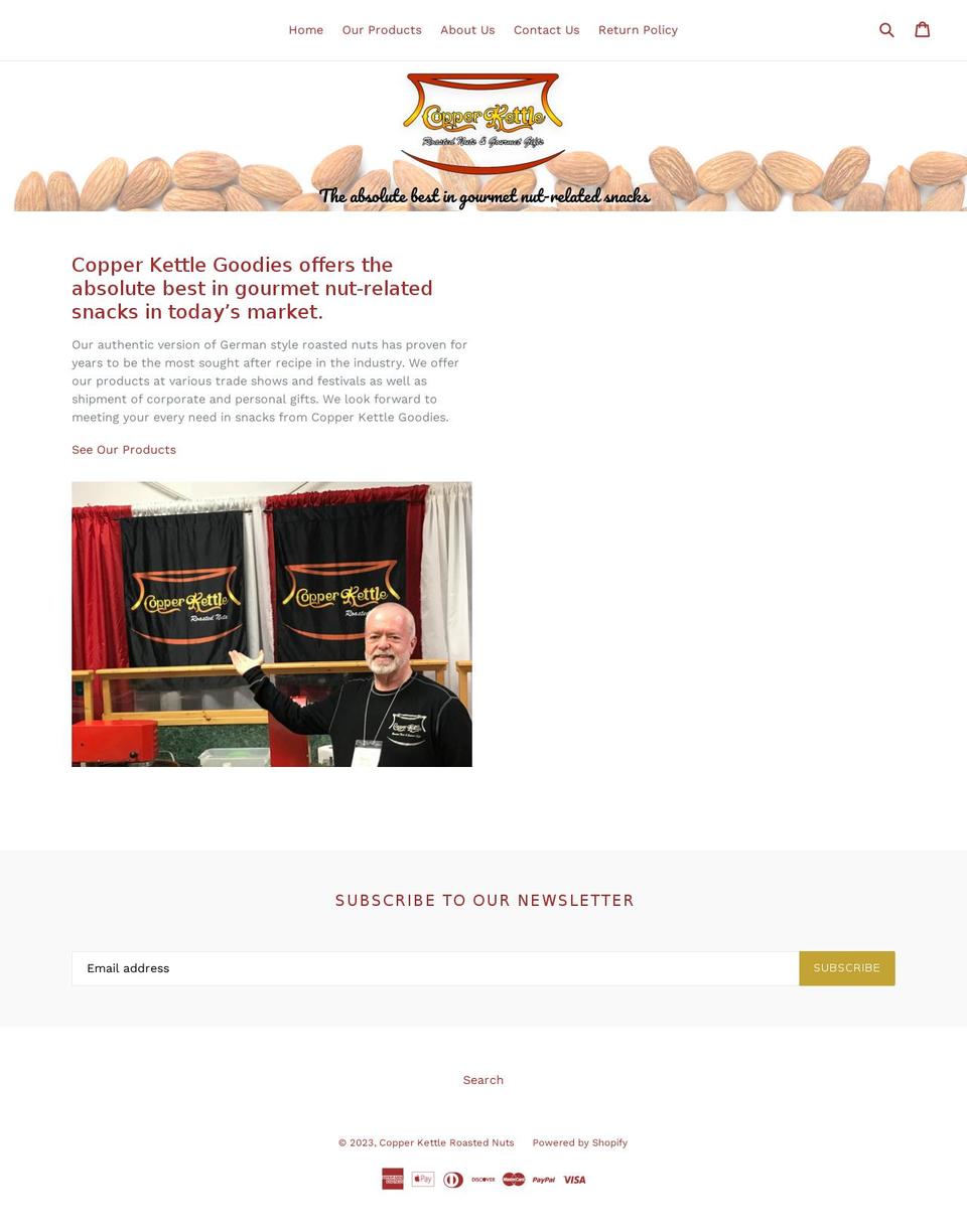 copperkettlegoodies.net shopify website screenshot