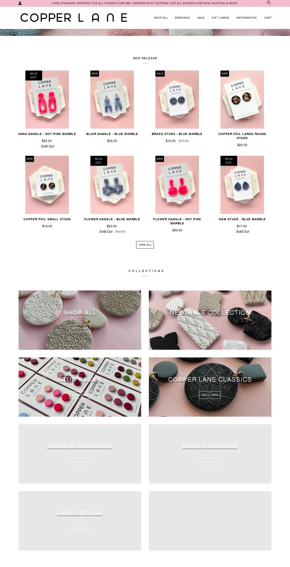 copperlanecreations.com — Shopify storefront screenshot