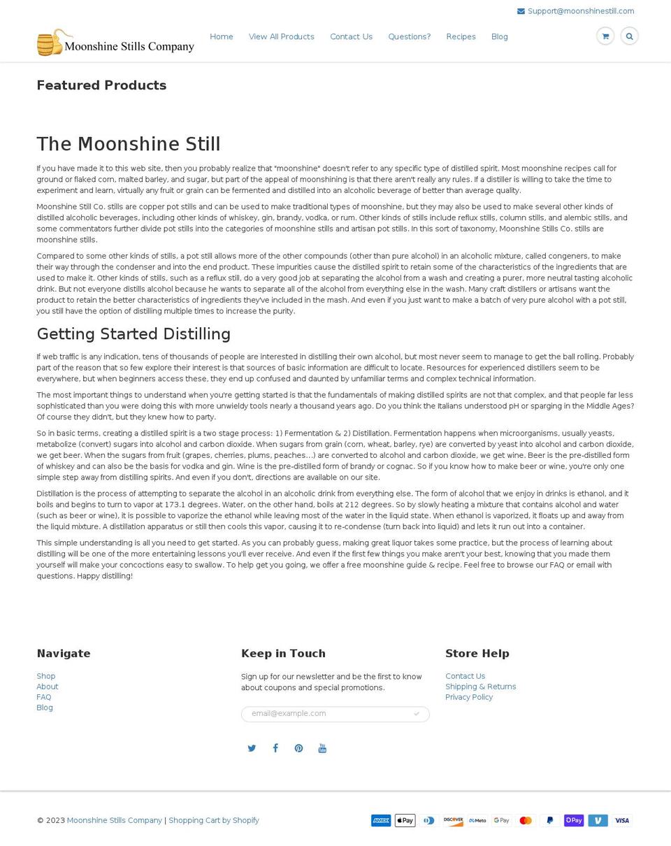 coppermoonshinestill.net shopify website screenshot