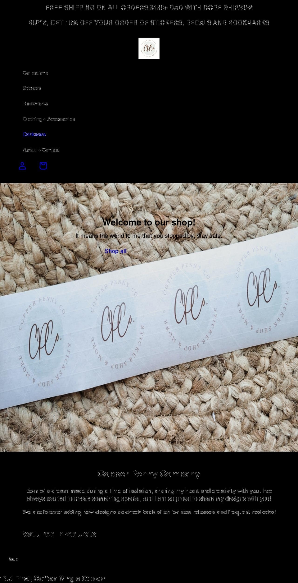 copperpennyco.com shopify website screenshot