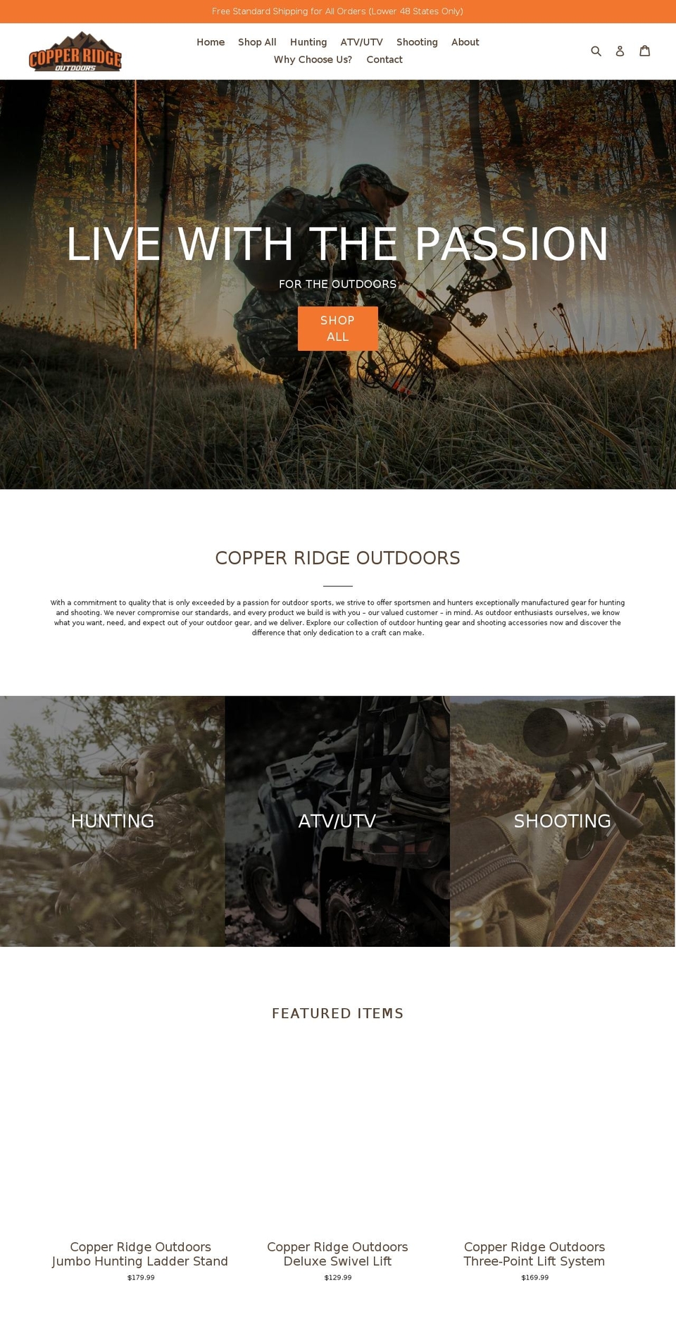 copperridgeoutdoors.com shopify website screenshot