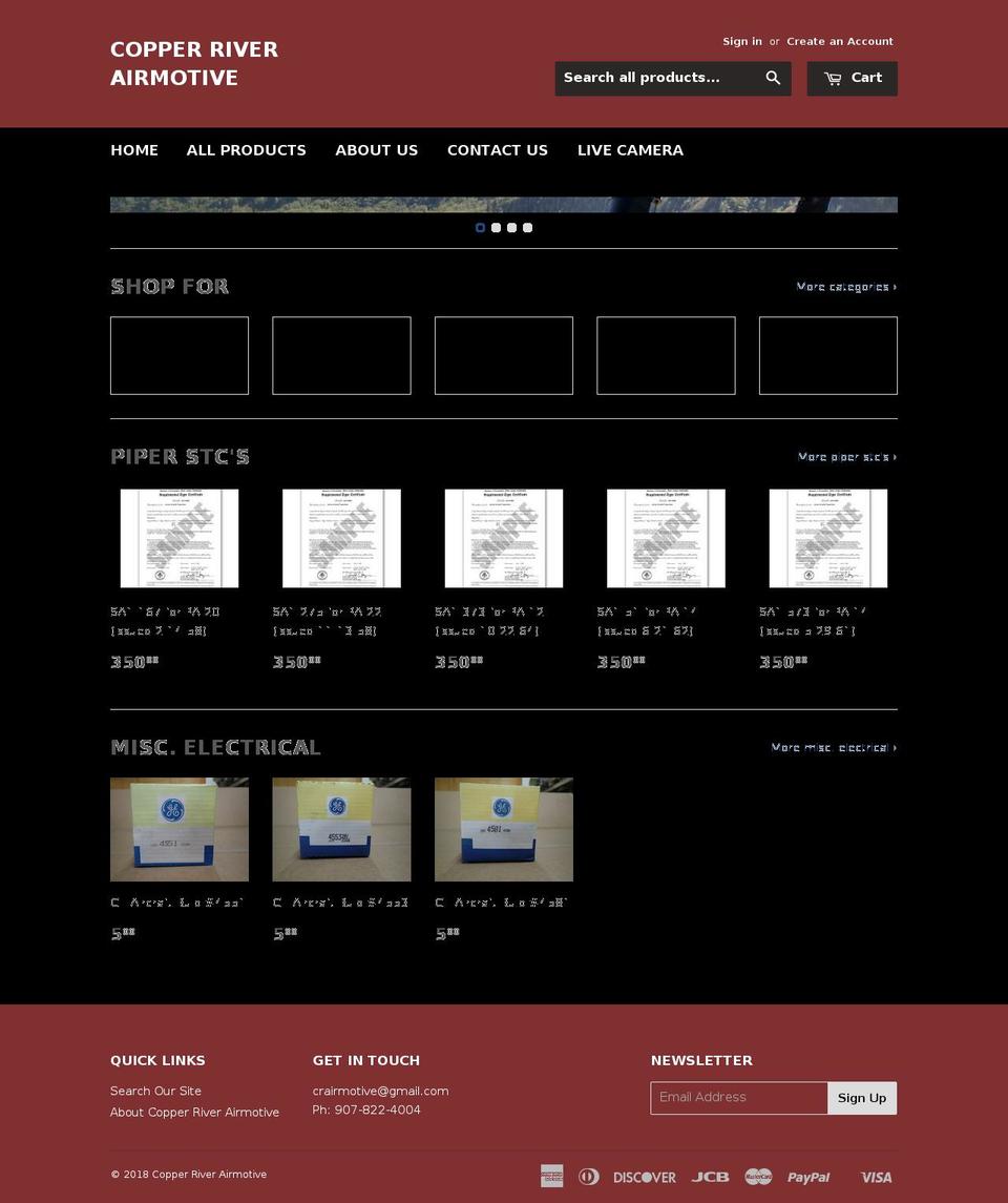 copperriverairmotive.com — Shopify storefront screenshot