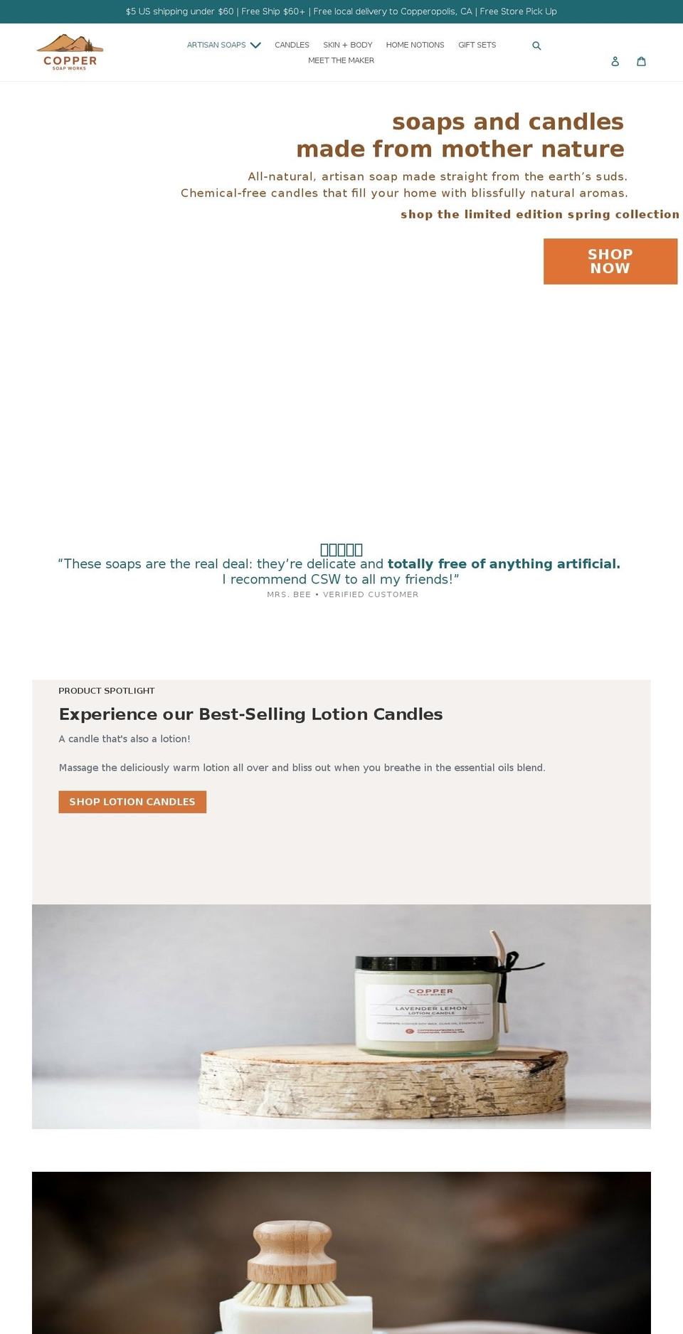 coppersoapworks.com shopify website screenshot