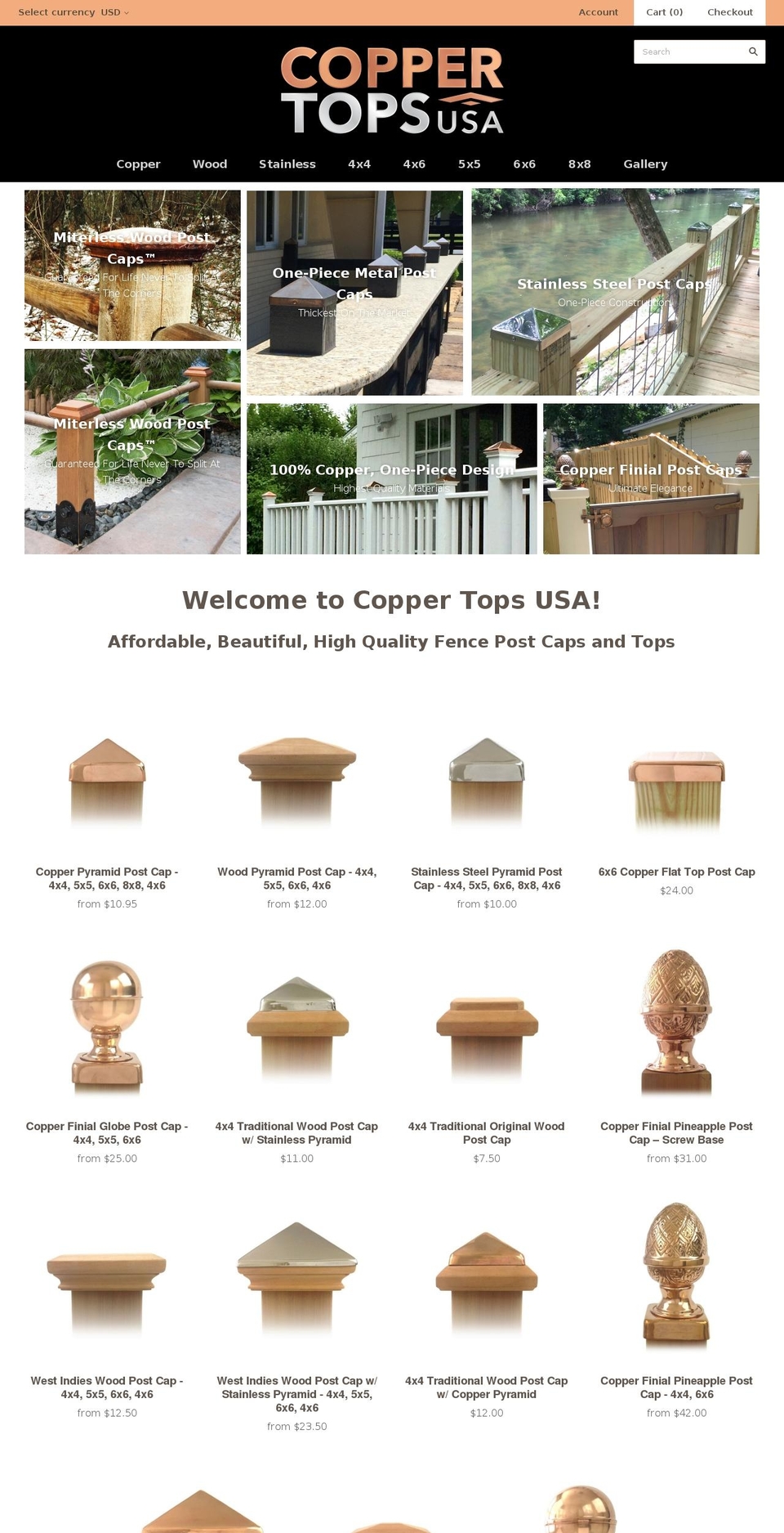 coppertopsusa.com shopify website screenshot