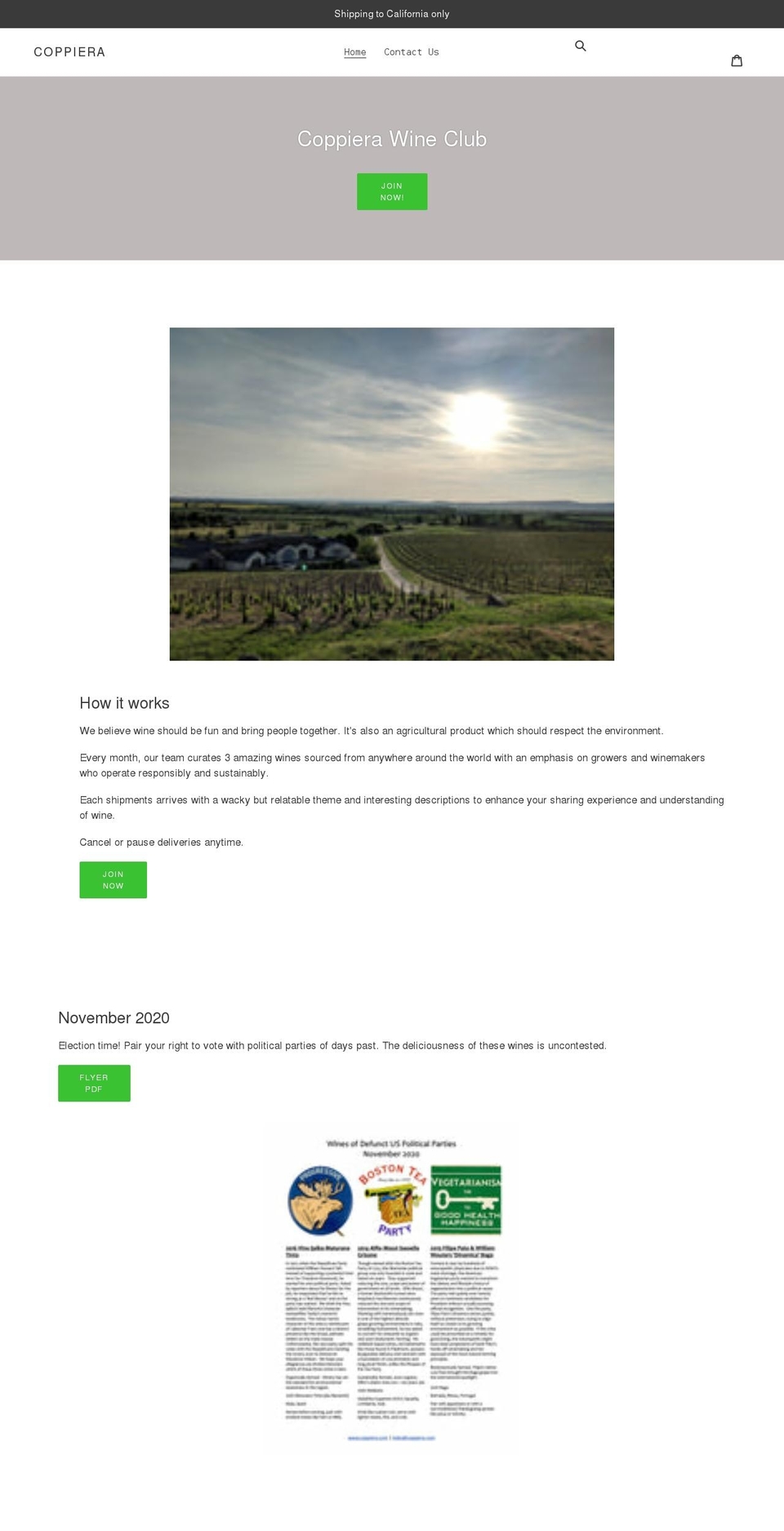 coppiera.com shopify website screenshot