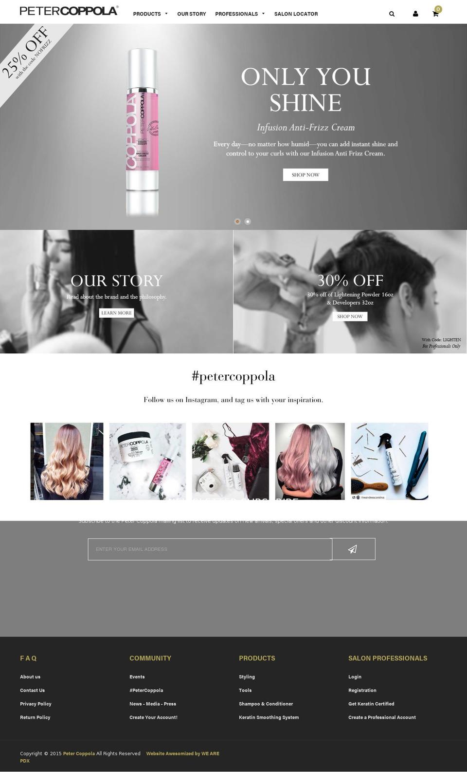 coppolabeauty.com shopify website screenshot