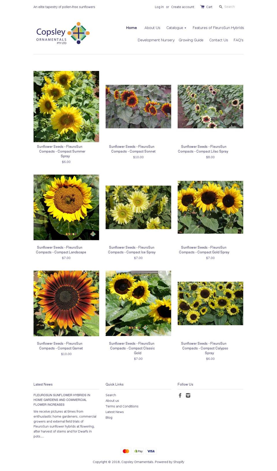 copsley-ornamentals.com shopify website screenshot