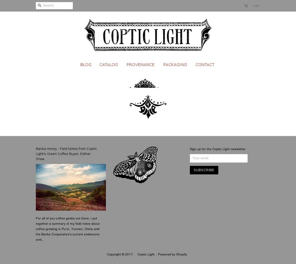 copticlight.org shopify website screenshot