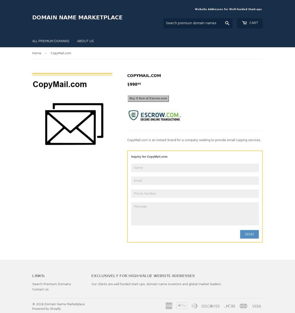 copy-mail.com — Shopify storefront screenshot