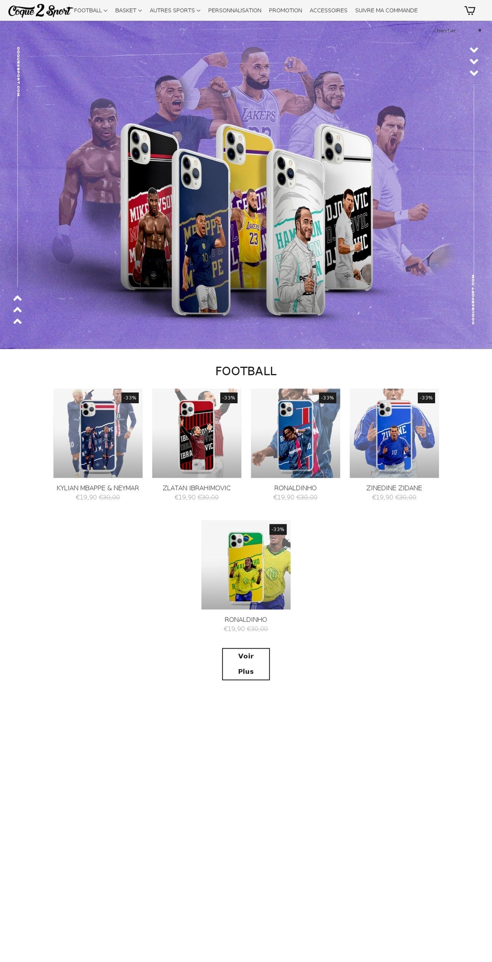 coque2sport.com shopify website screenshot
