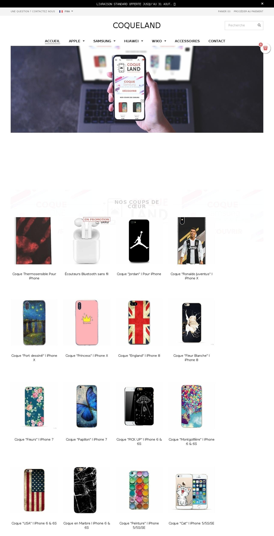 coqueland.com shopify website screenshot