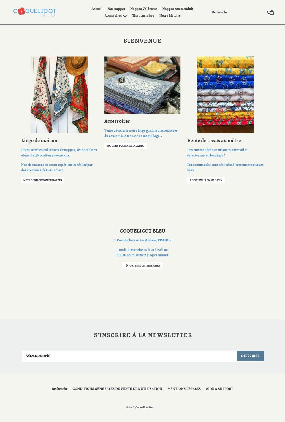 coquelicotbleu.com — Shopify storefront screenshot