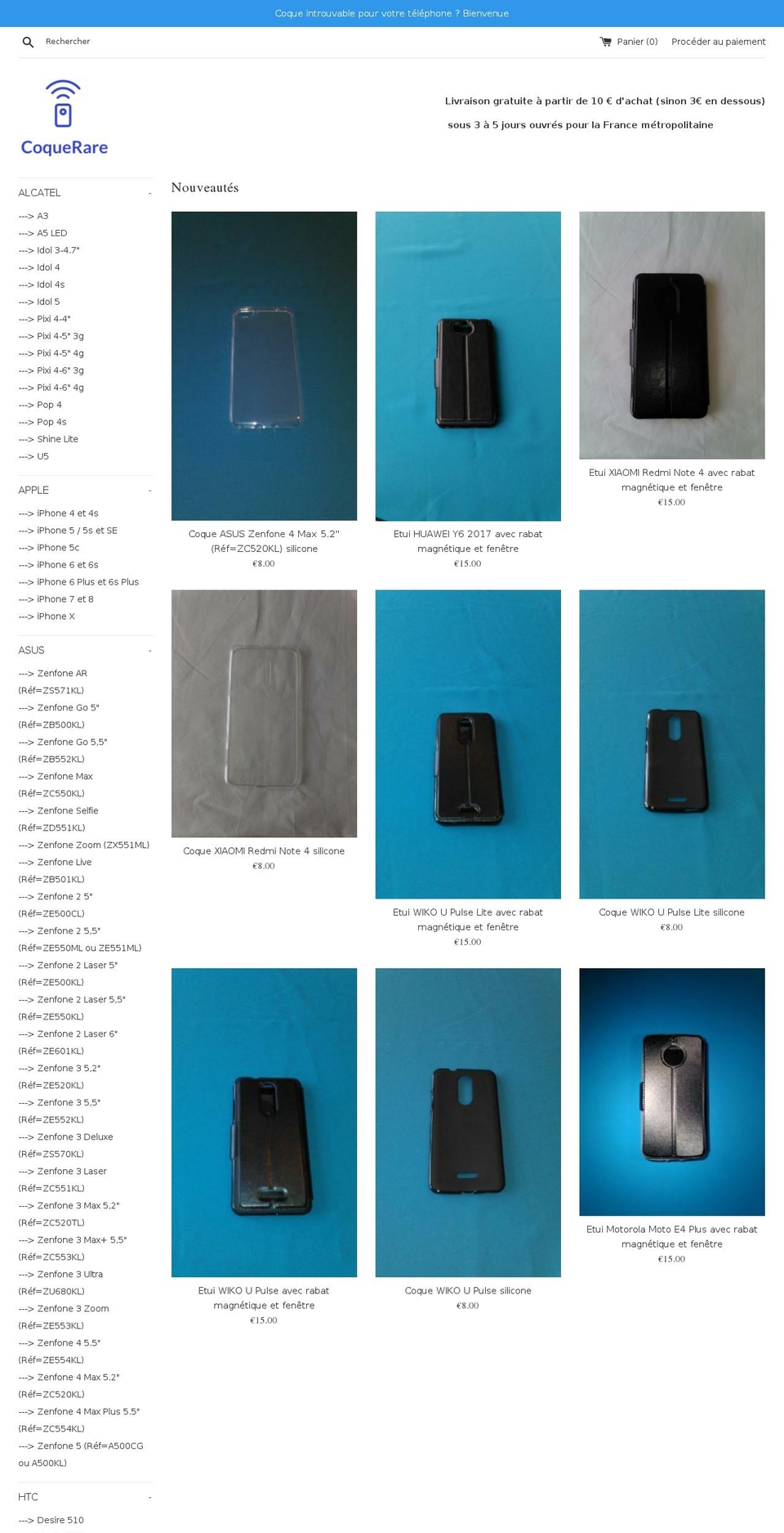 coquerare.com — Shopify storefront screenshot