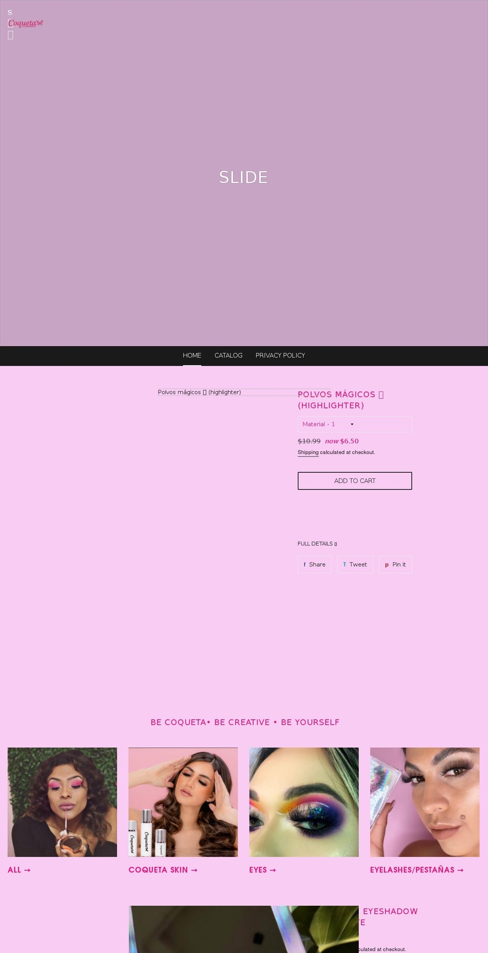 coquetacosmetics.com shopify website screenshot