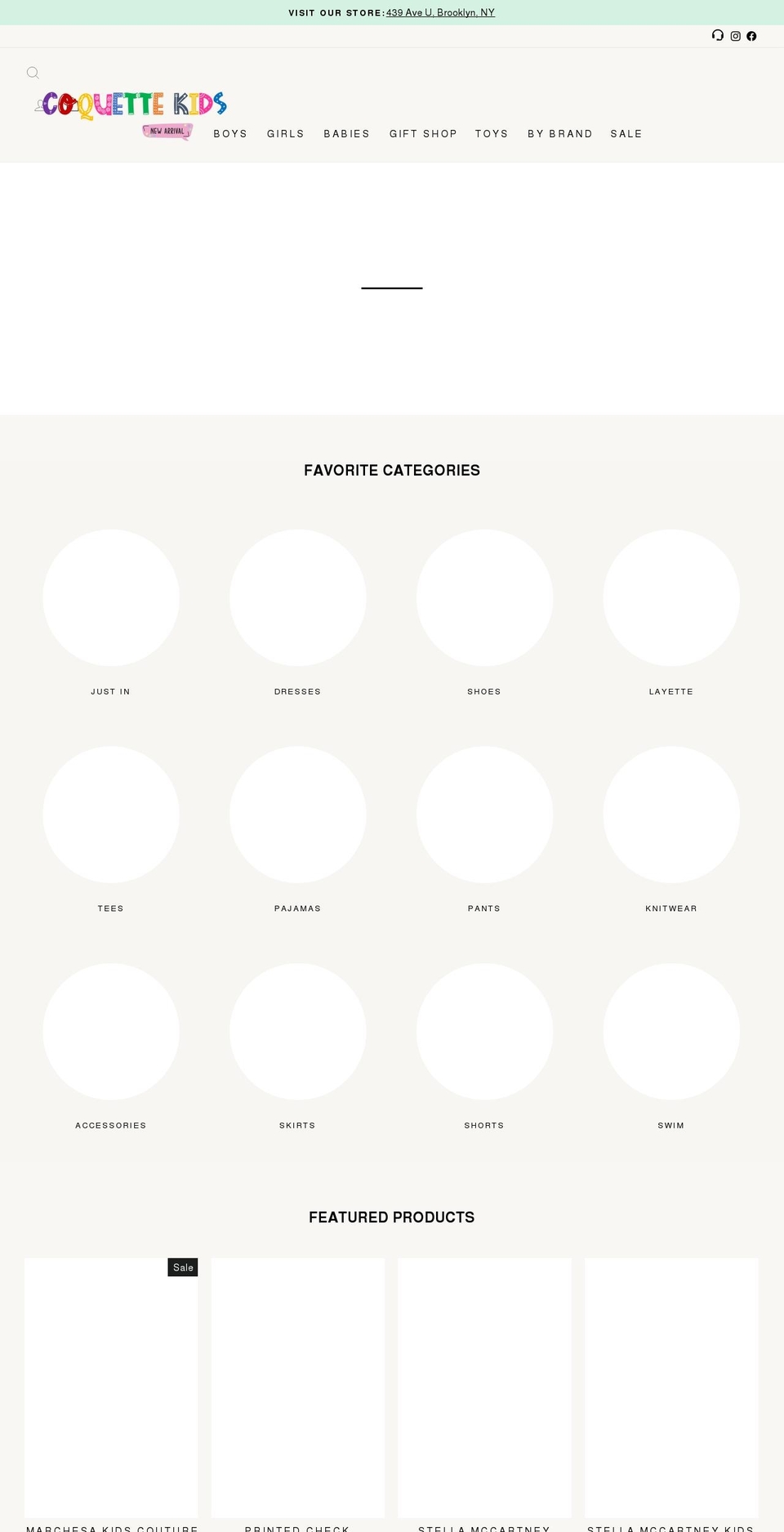 coquettekids.com shopify website screenshot