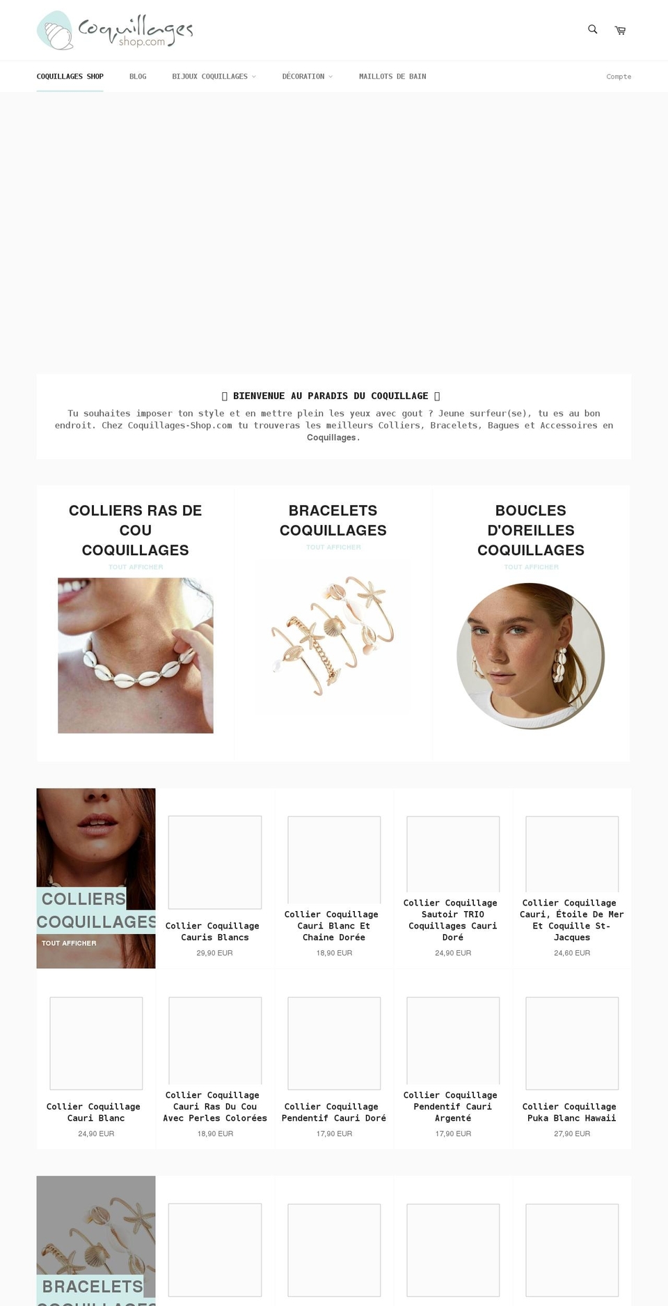 coquillages-shop.com shopify website screenshot