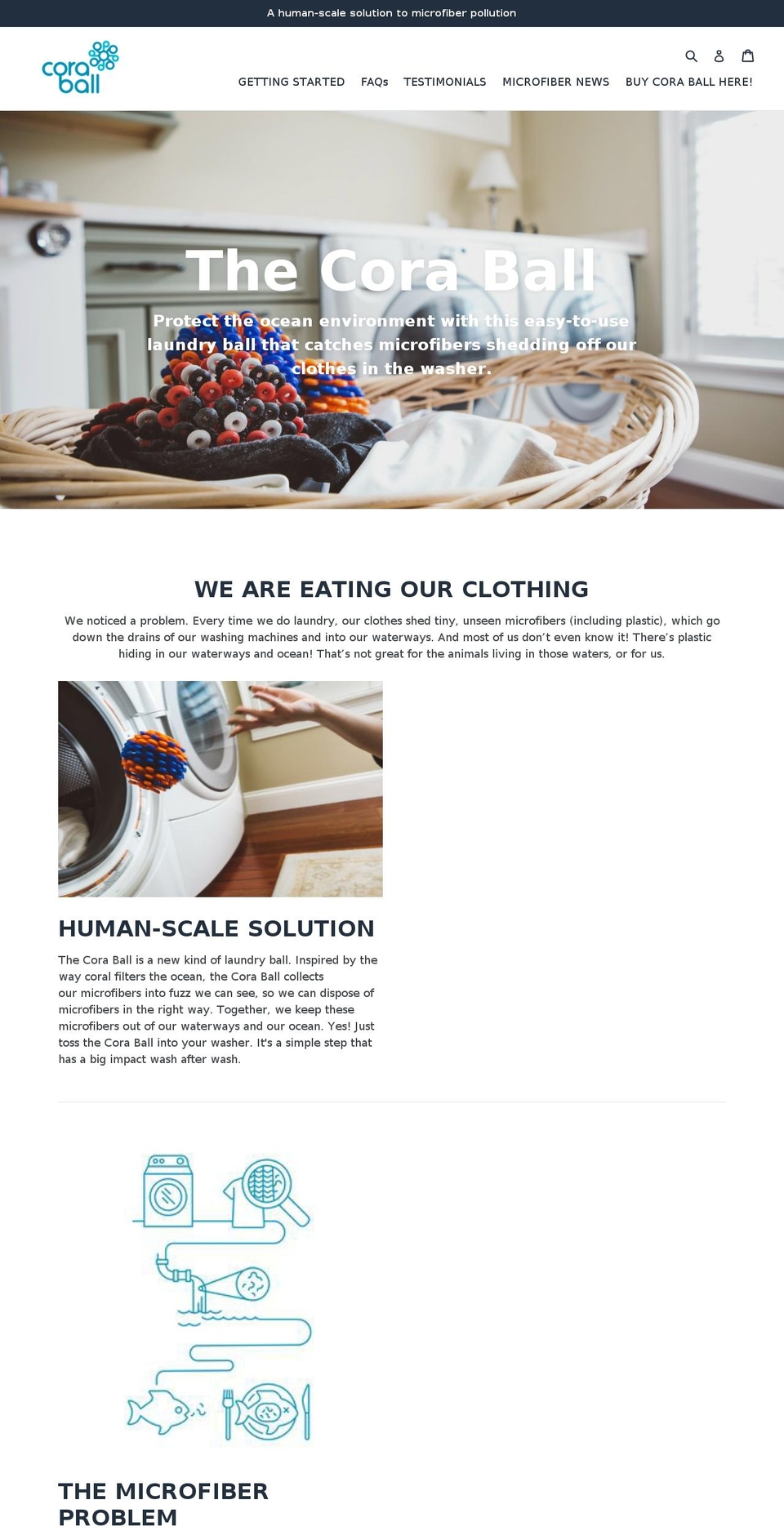 coraball.com shopify website screenshot