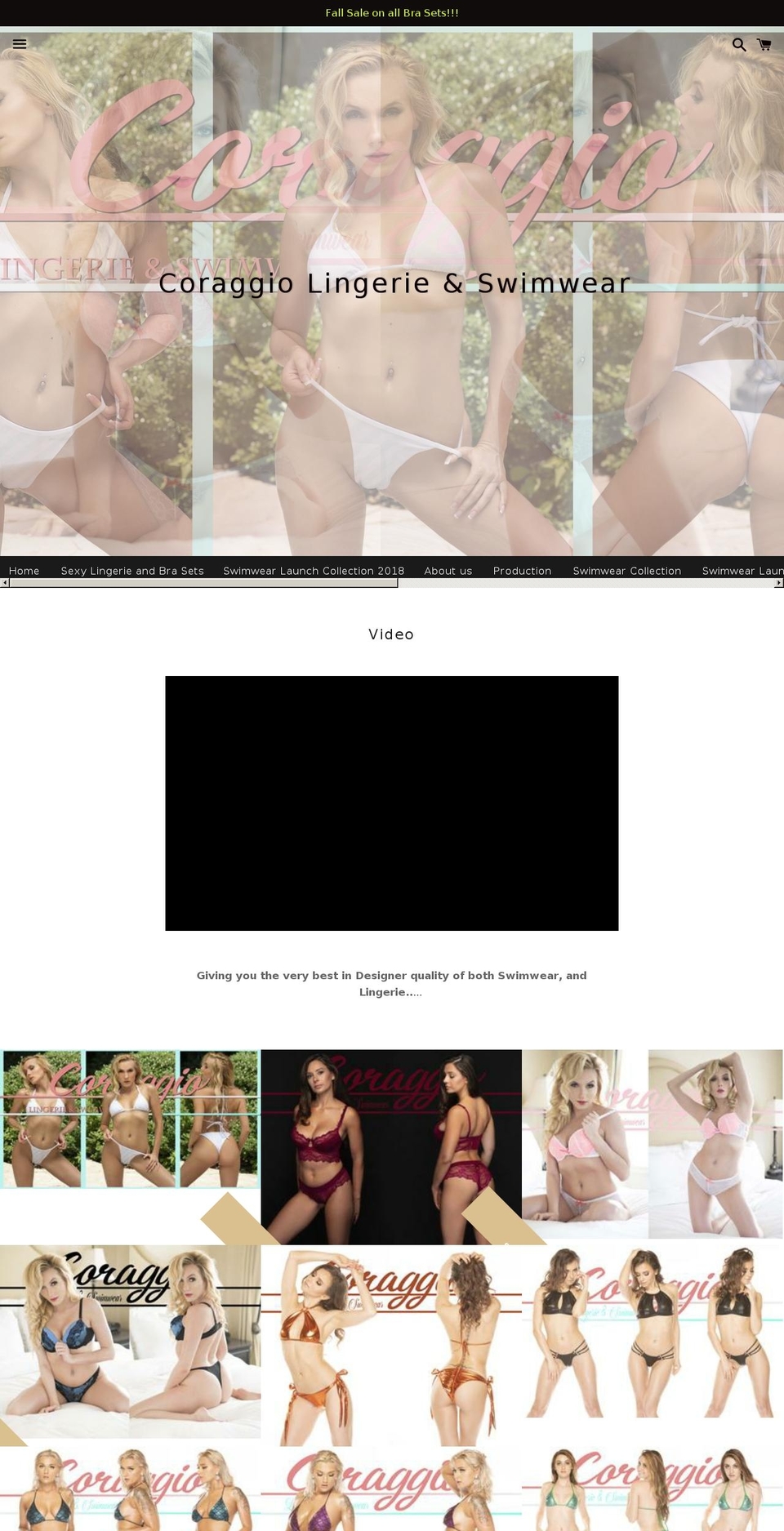 coraggiolingerieswimwear.com — Shopify storefront screenshot