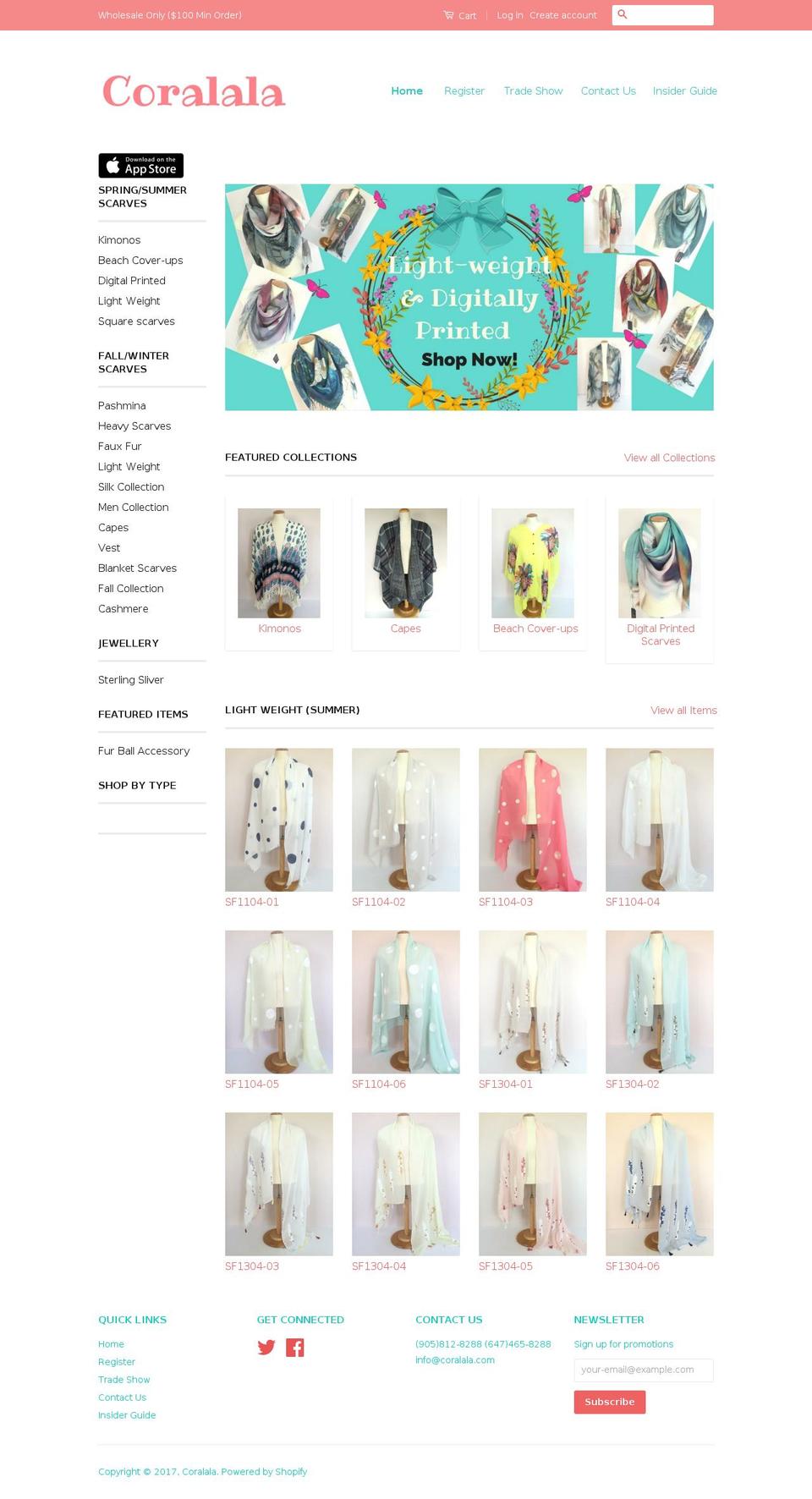 coralala.com shopify website screenshot