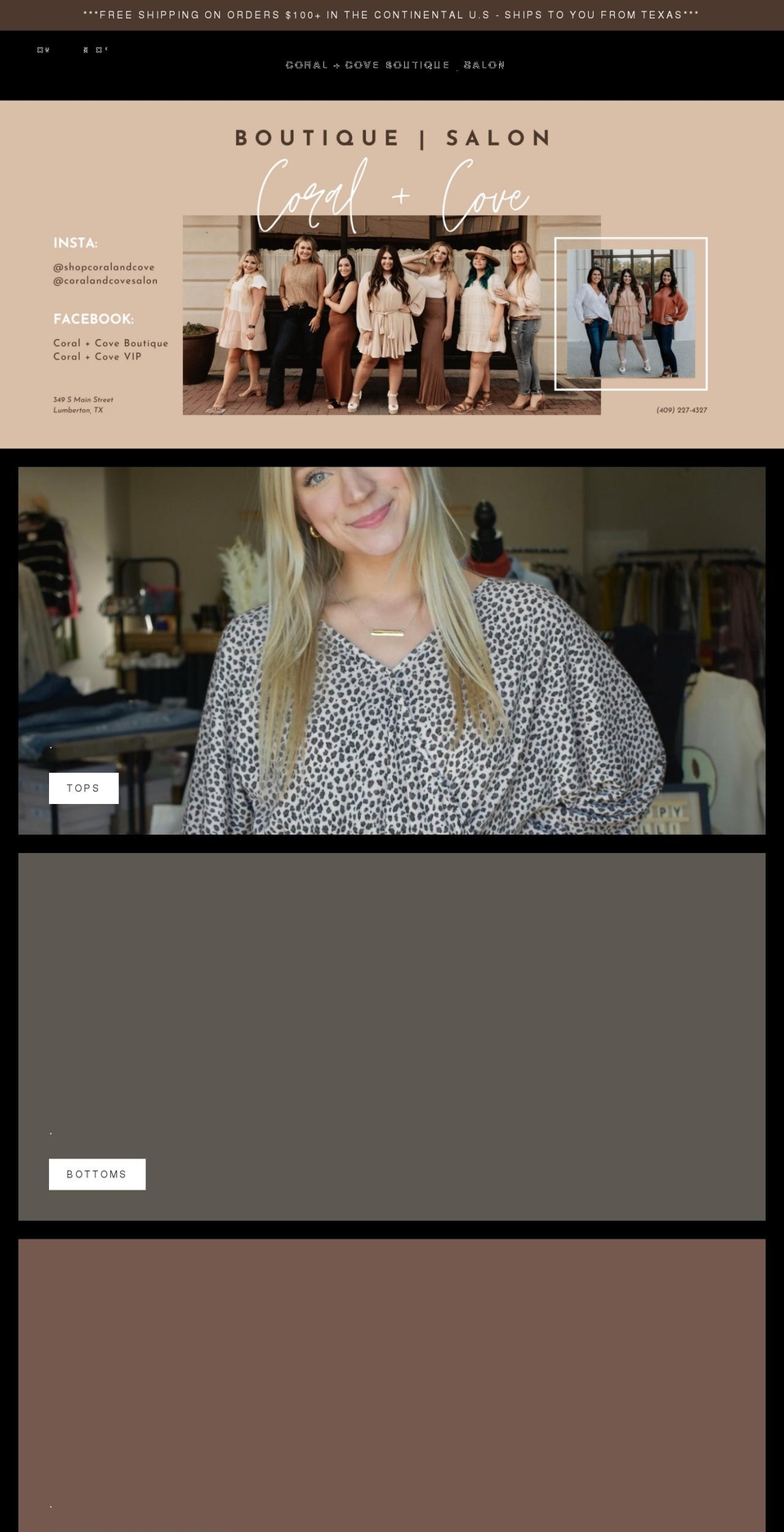 coralandcove.com shopify website screenshot