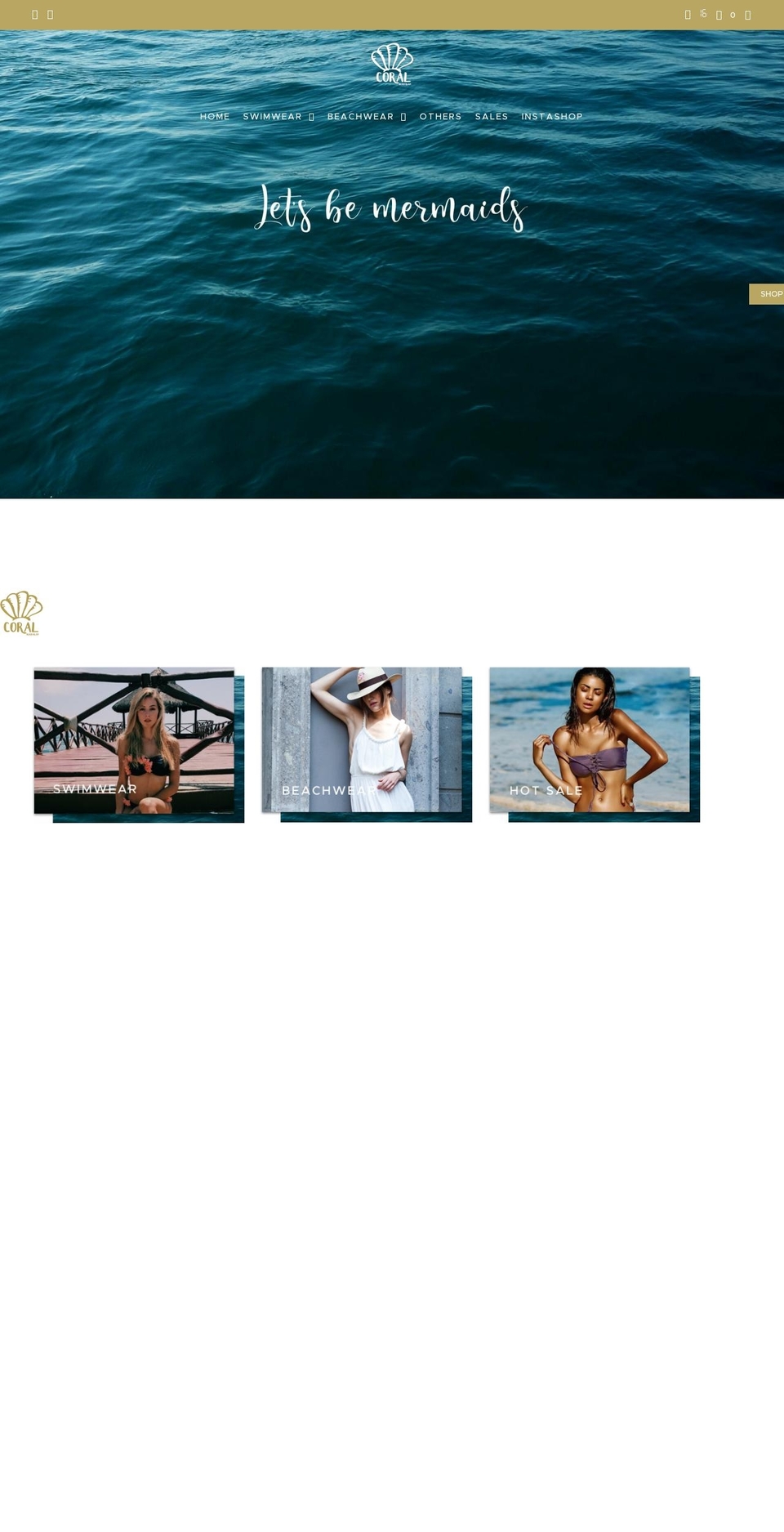 coralbeachglam.com — Shopify storefront screenshot